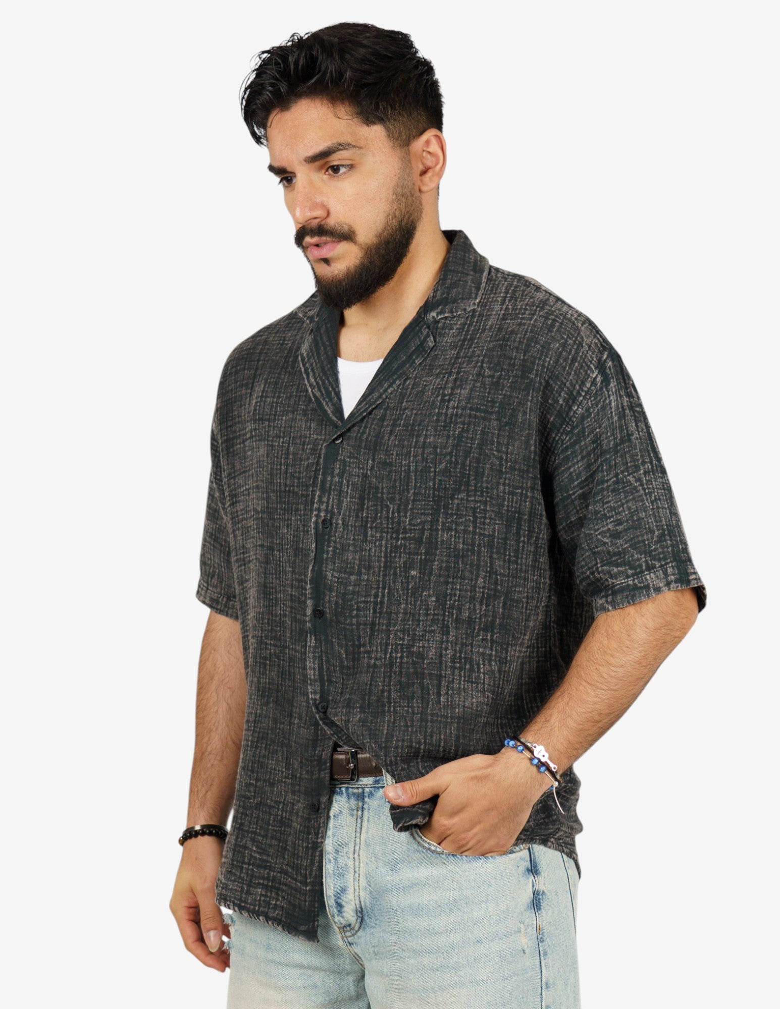 camicia manica corta slavata