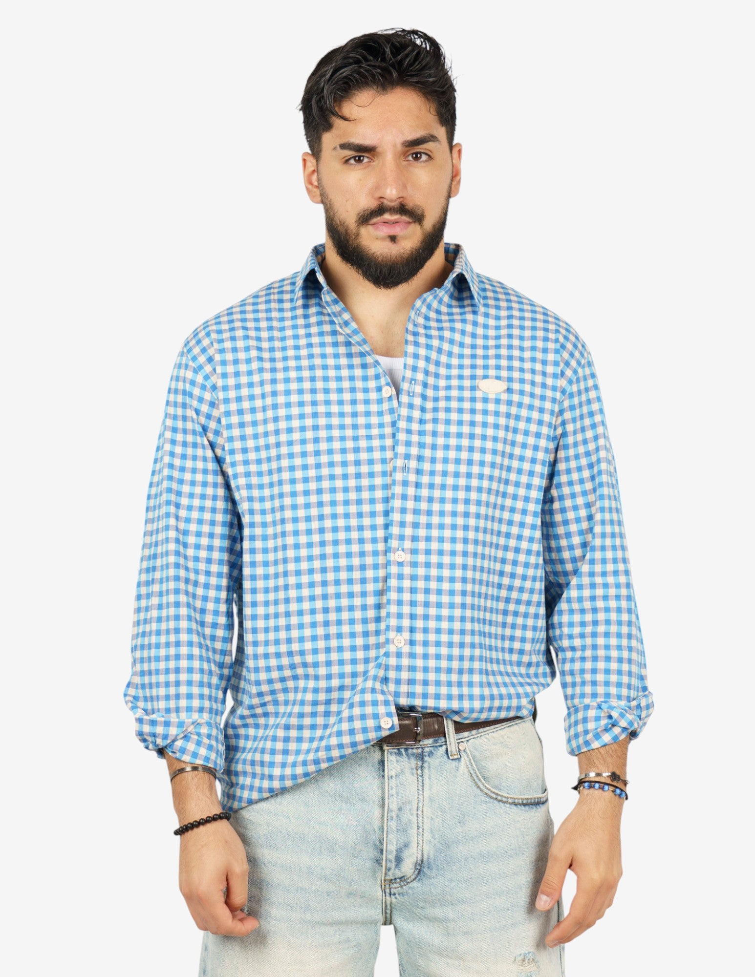 camicia manica lunga quadri regular