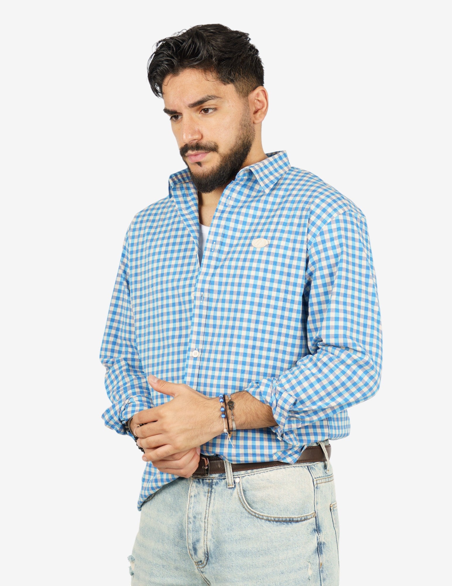camicia manica lunga quadri regular