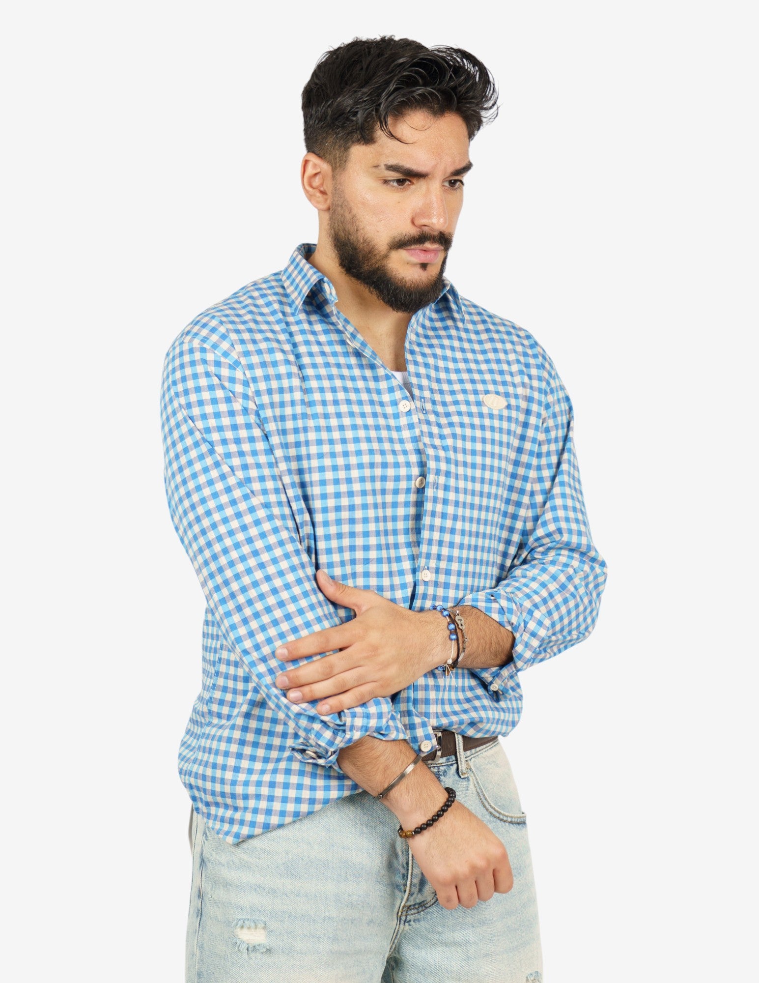 camicia manica lunga quadri regular