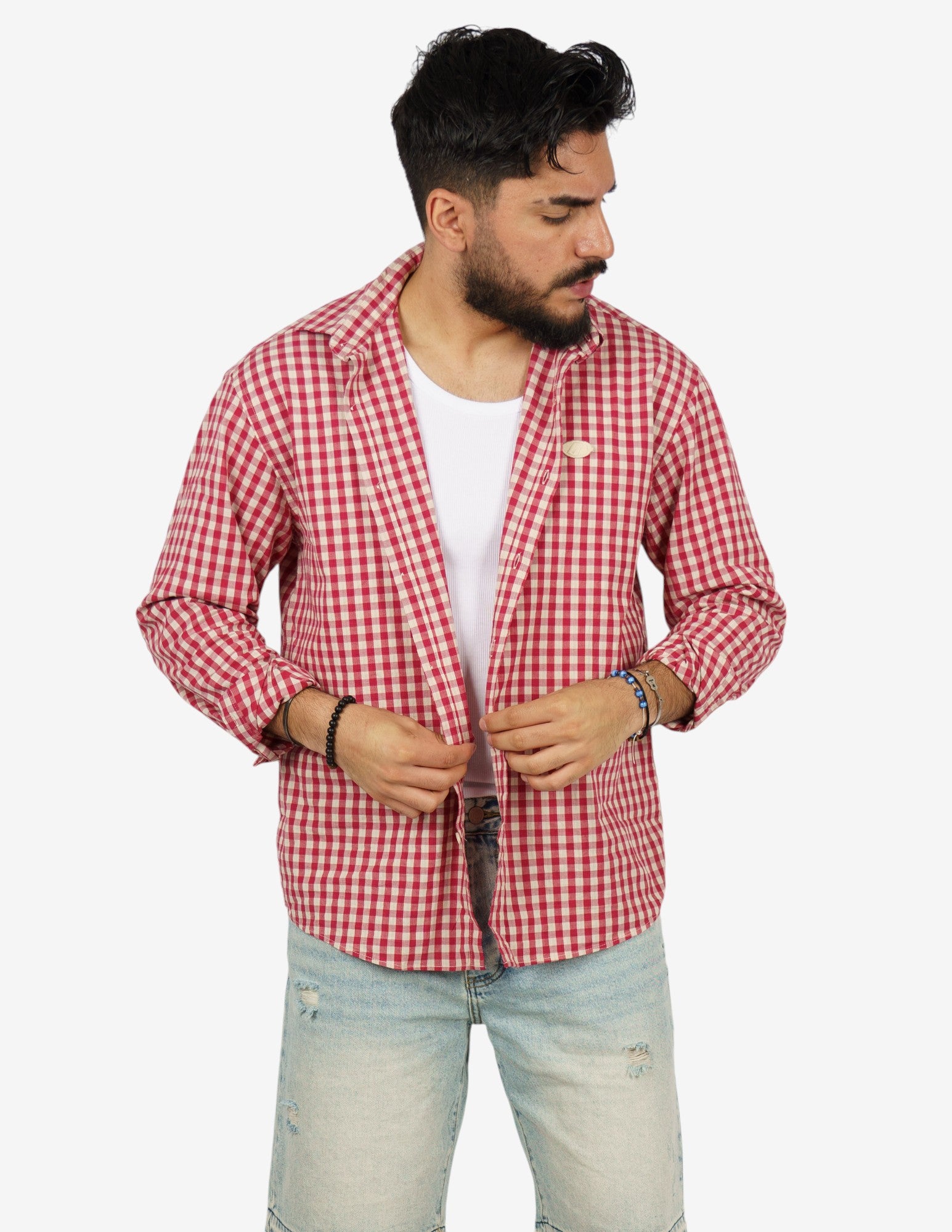 camicia manica lunga quadri regular