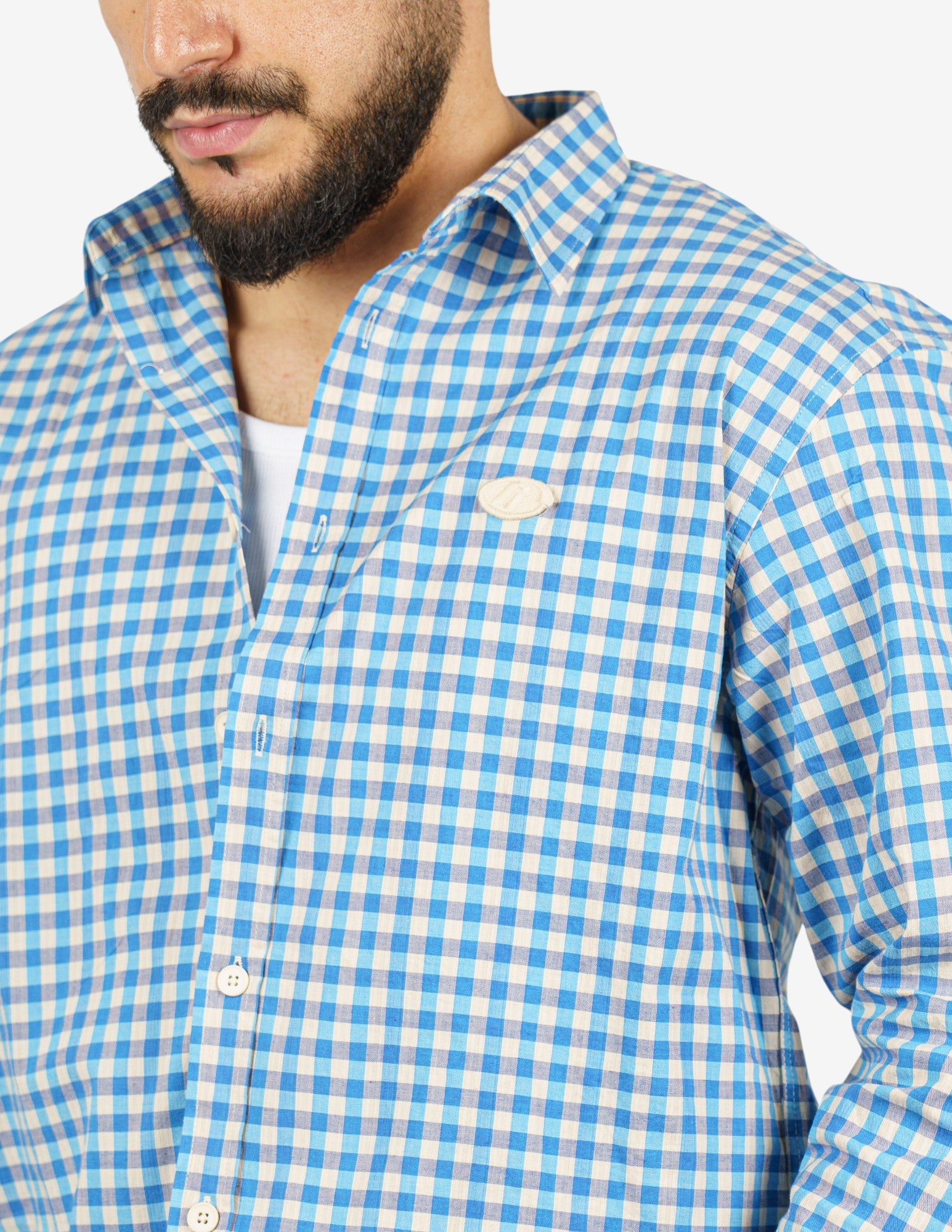 camicia manica lunga quadri regular
