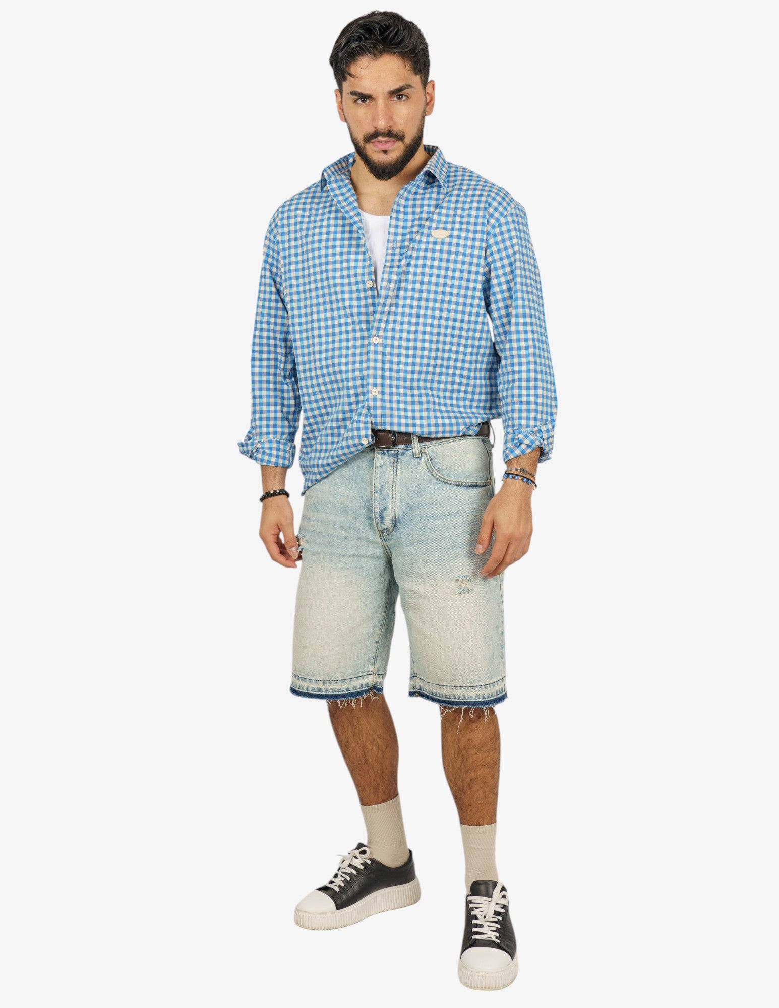 camicia manica lunga quadri regular