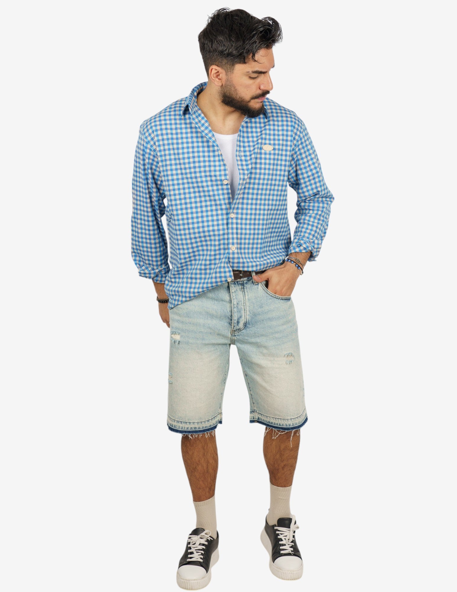 camicia manica lunga quadri regular