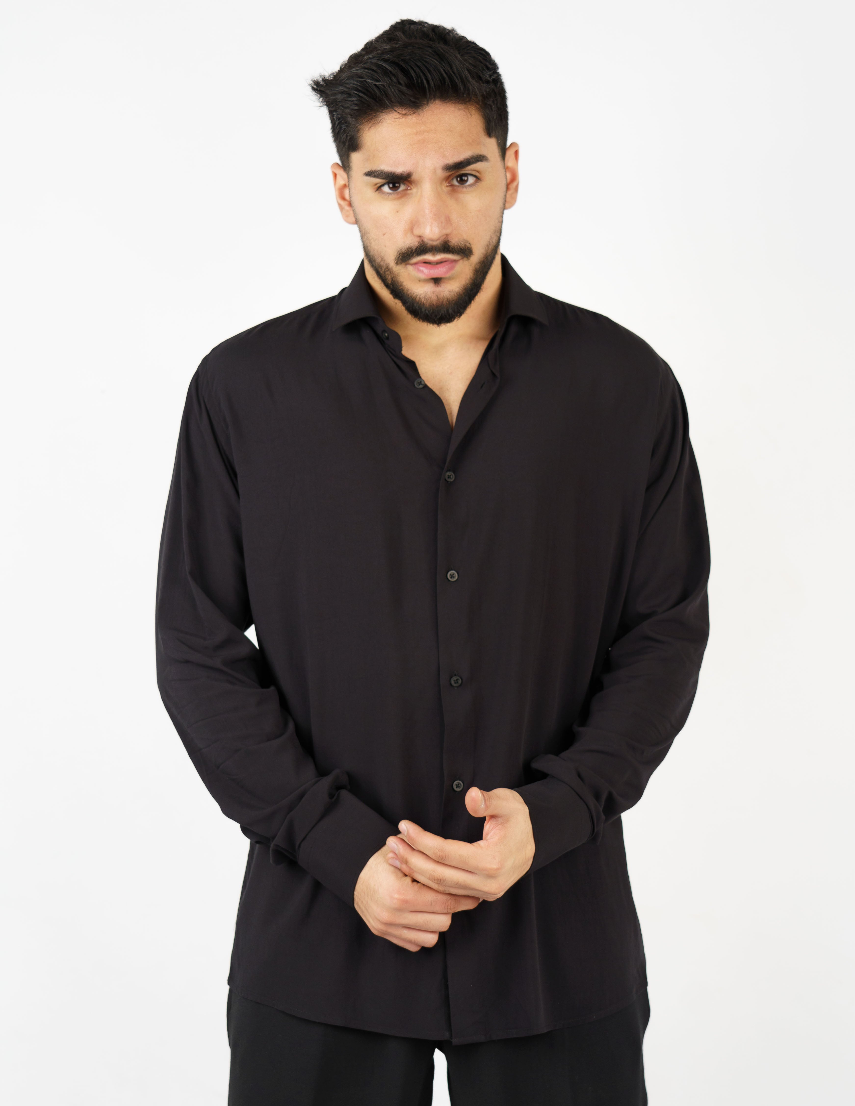 camicia over size in viscosa