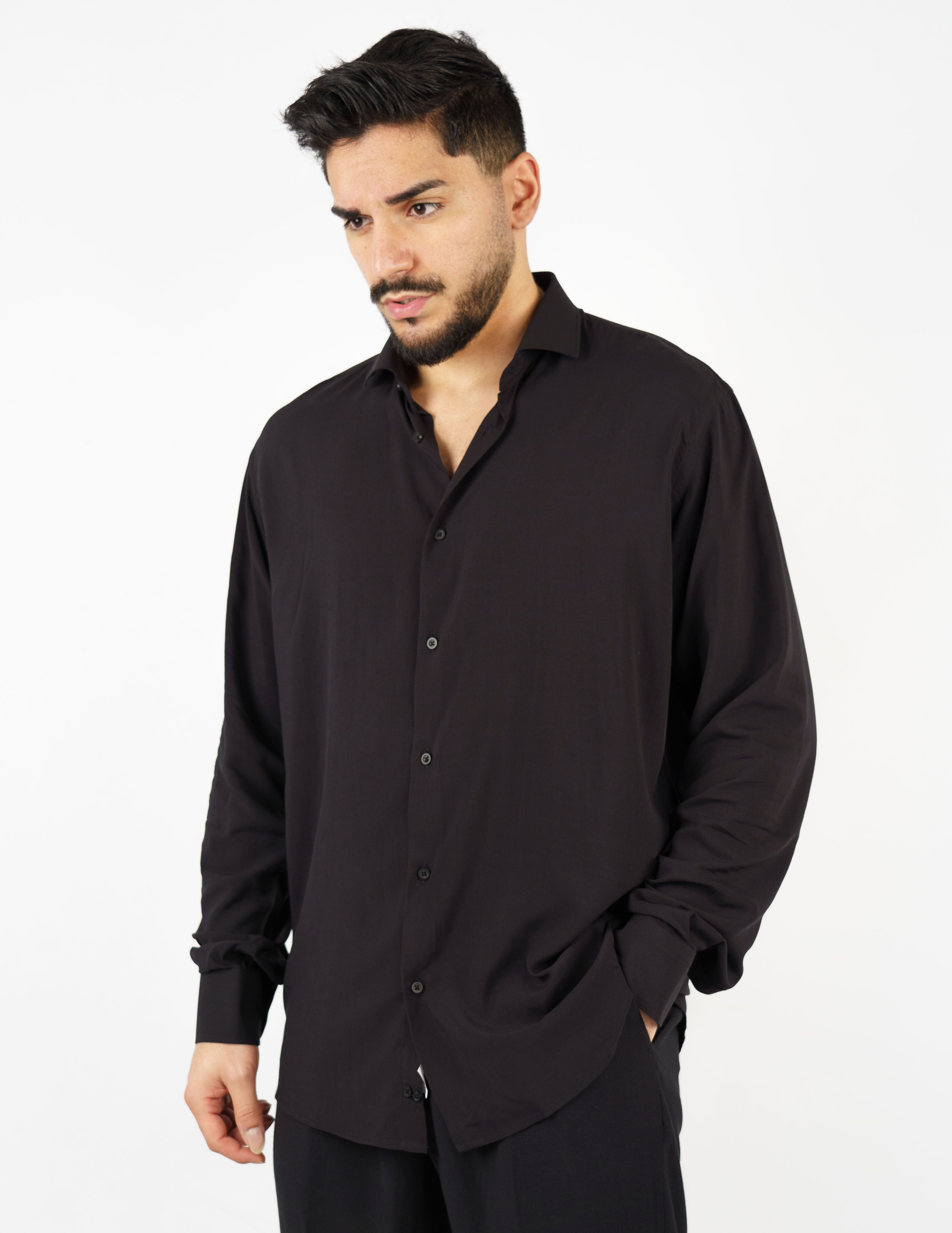 camicia over size in viscosa