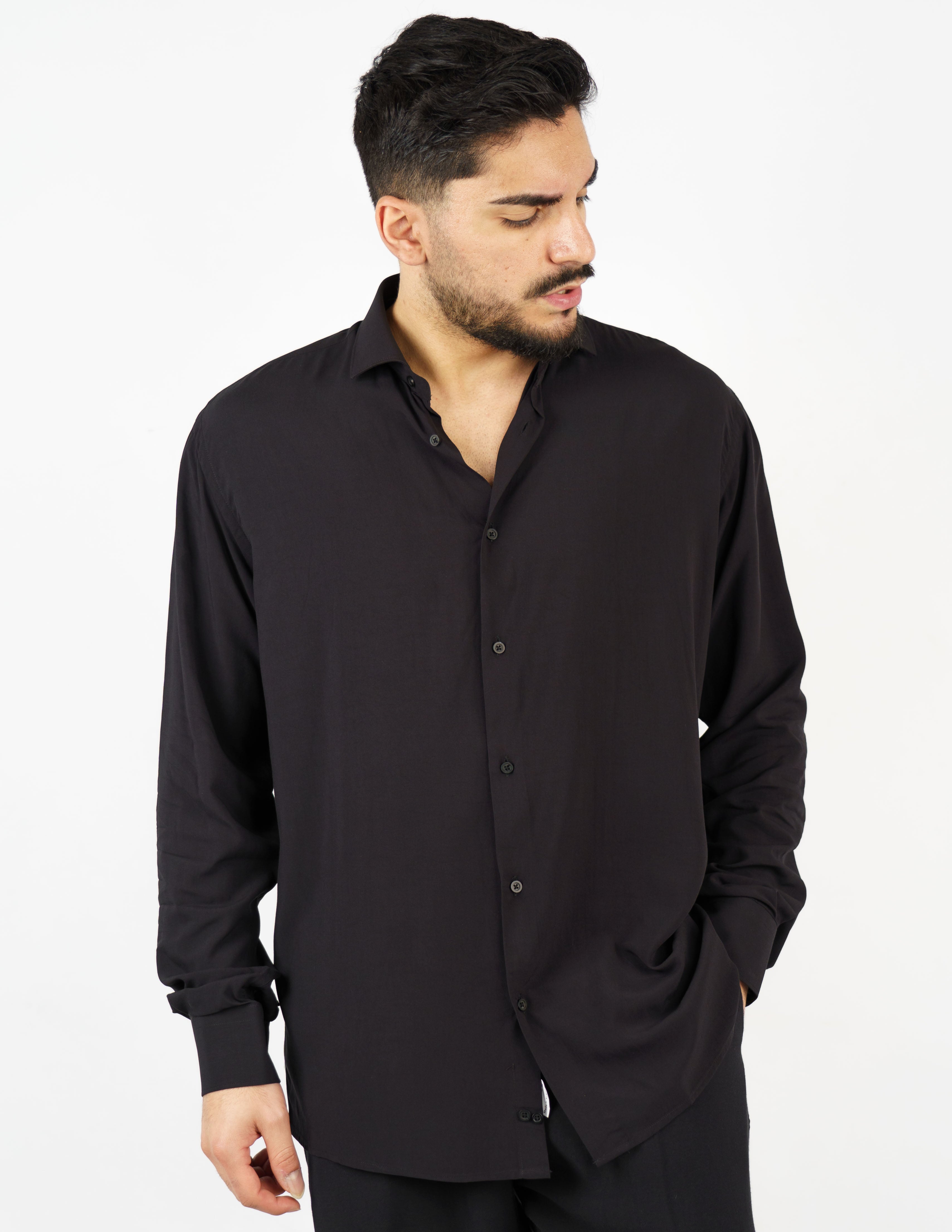 camicia over size in viscosa