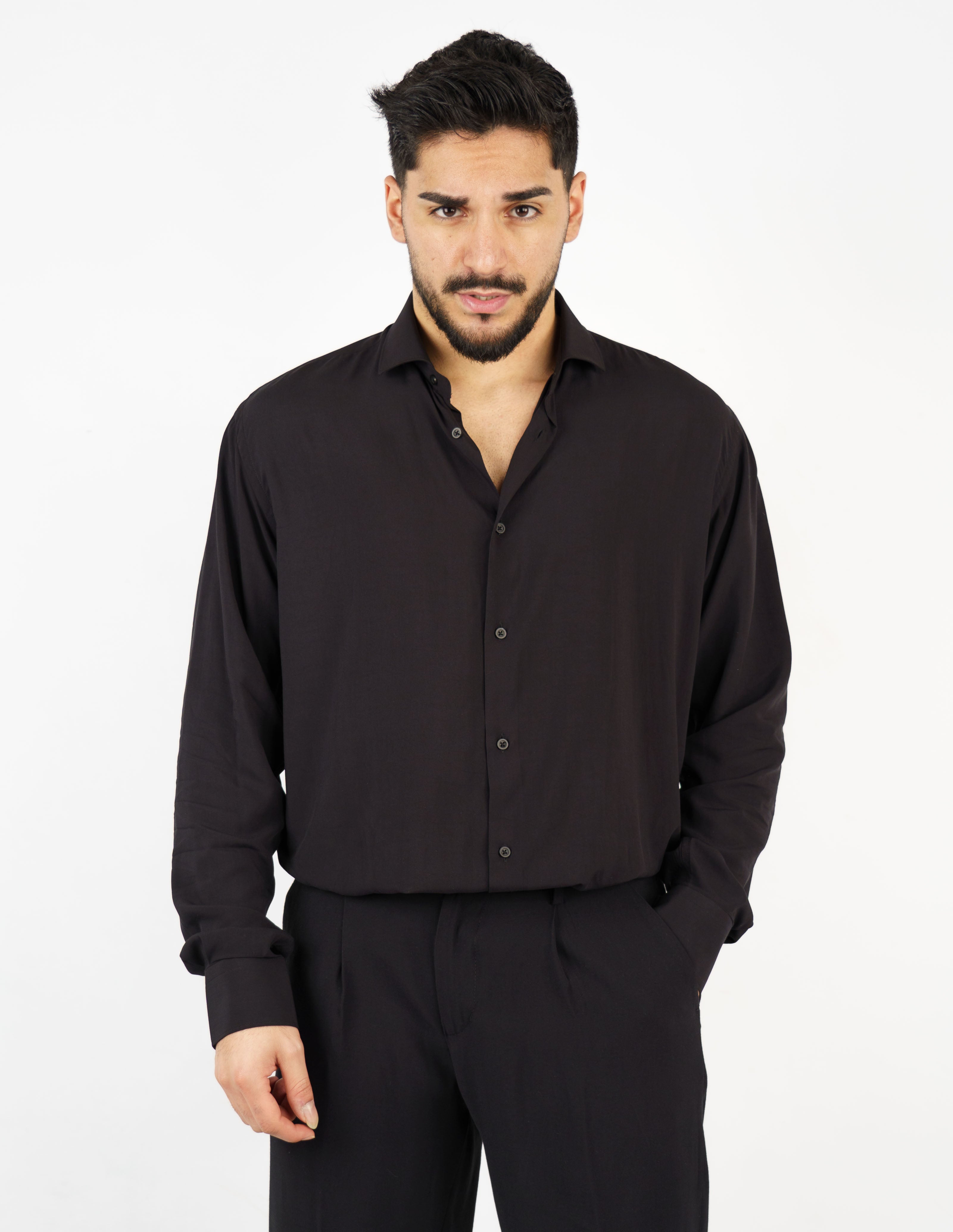 camicia over size in viscosa