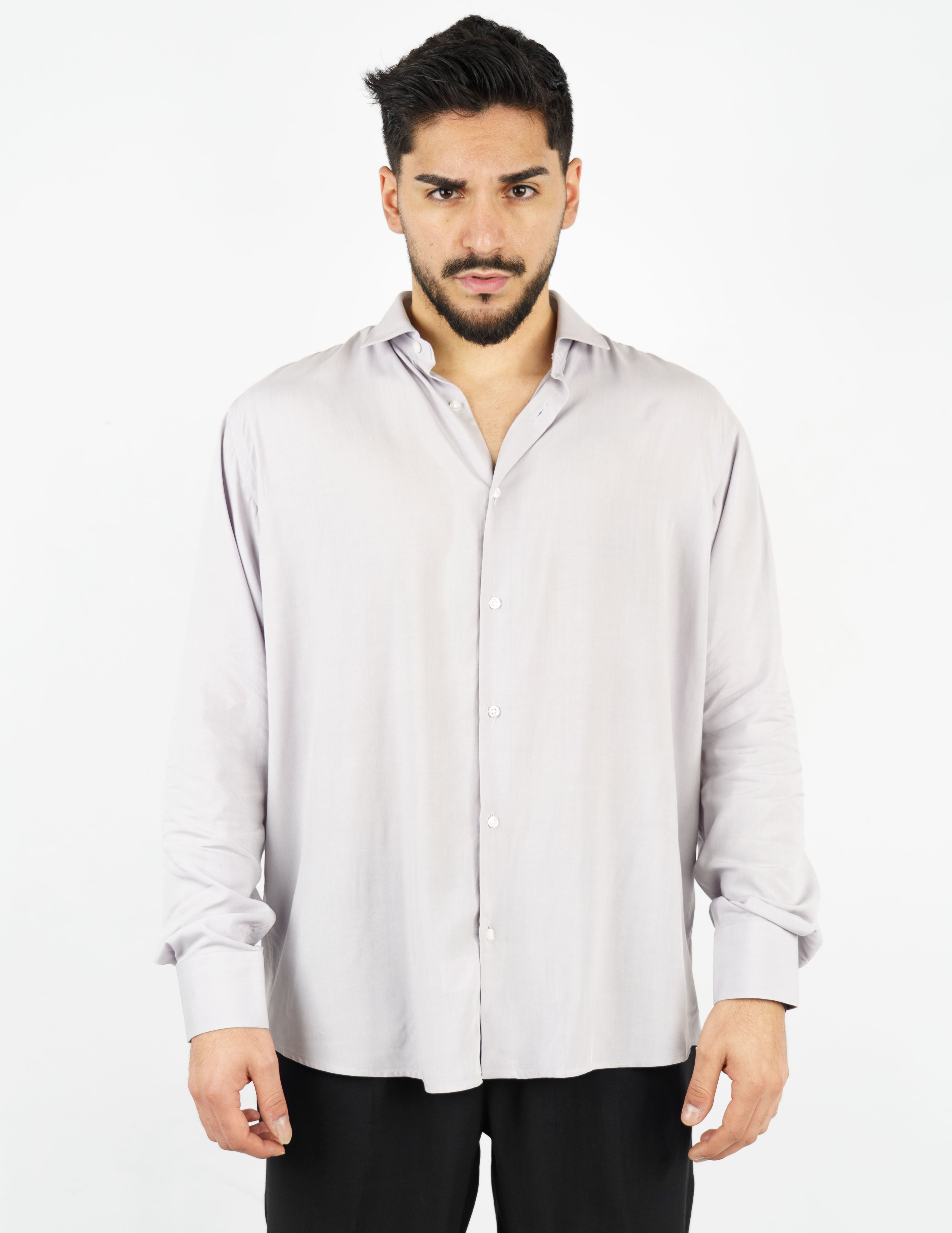 camicia over size in viscosa