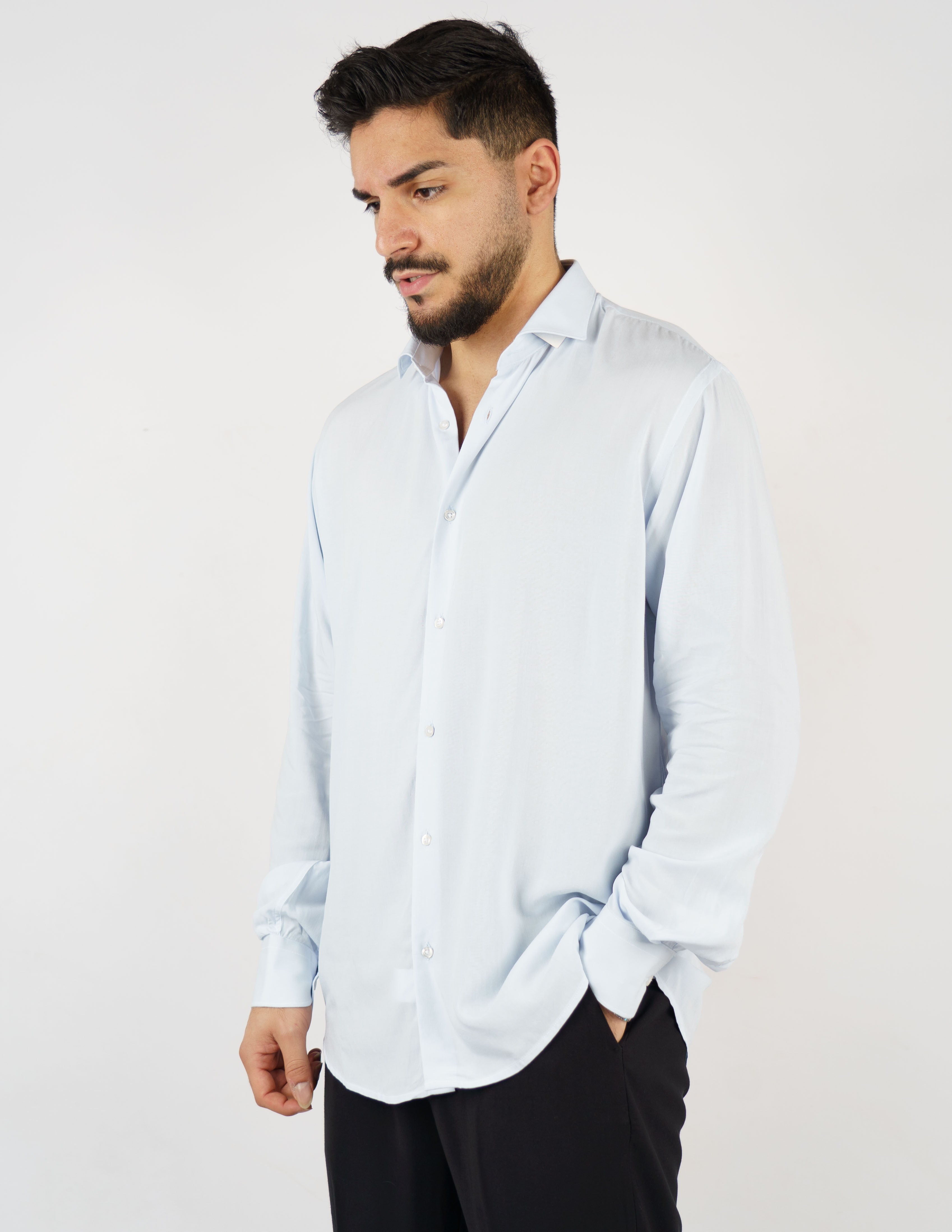 camicia over size in viscosa
