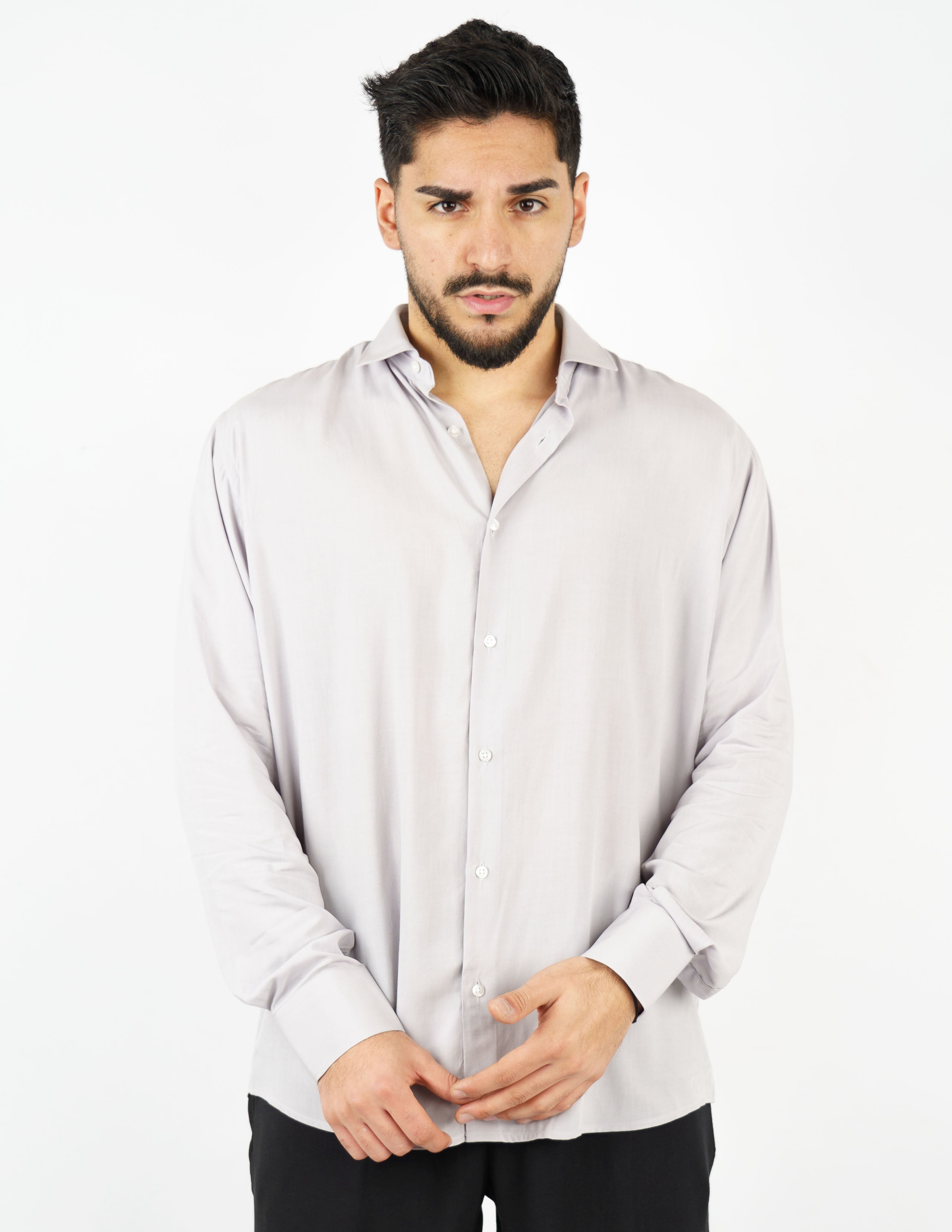 camicia over size in viscosa