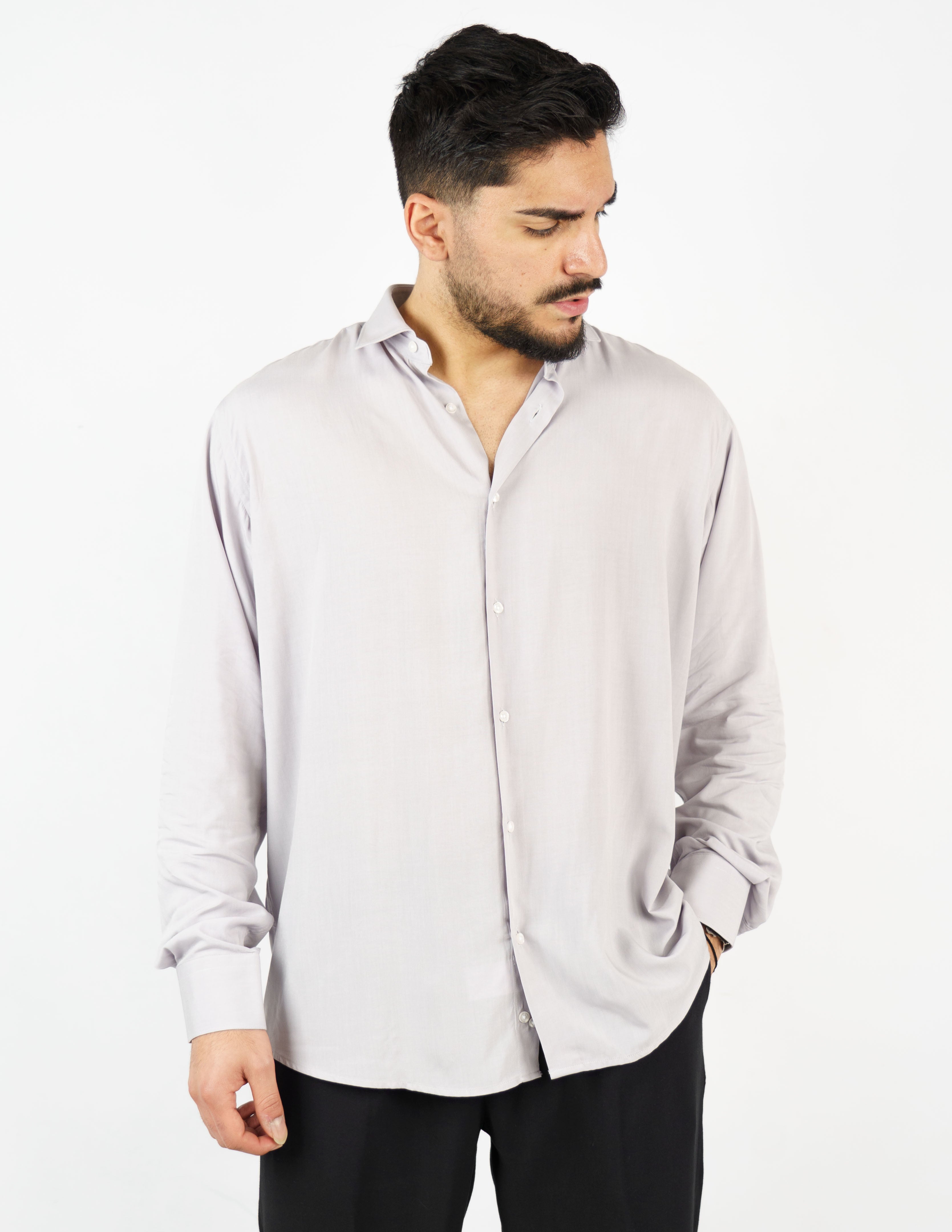 camicia over size in viscosa