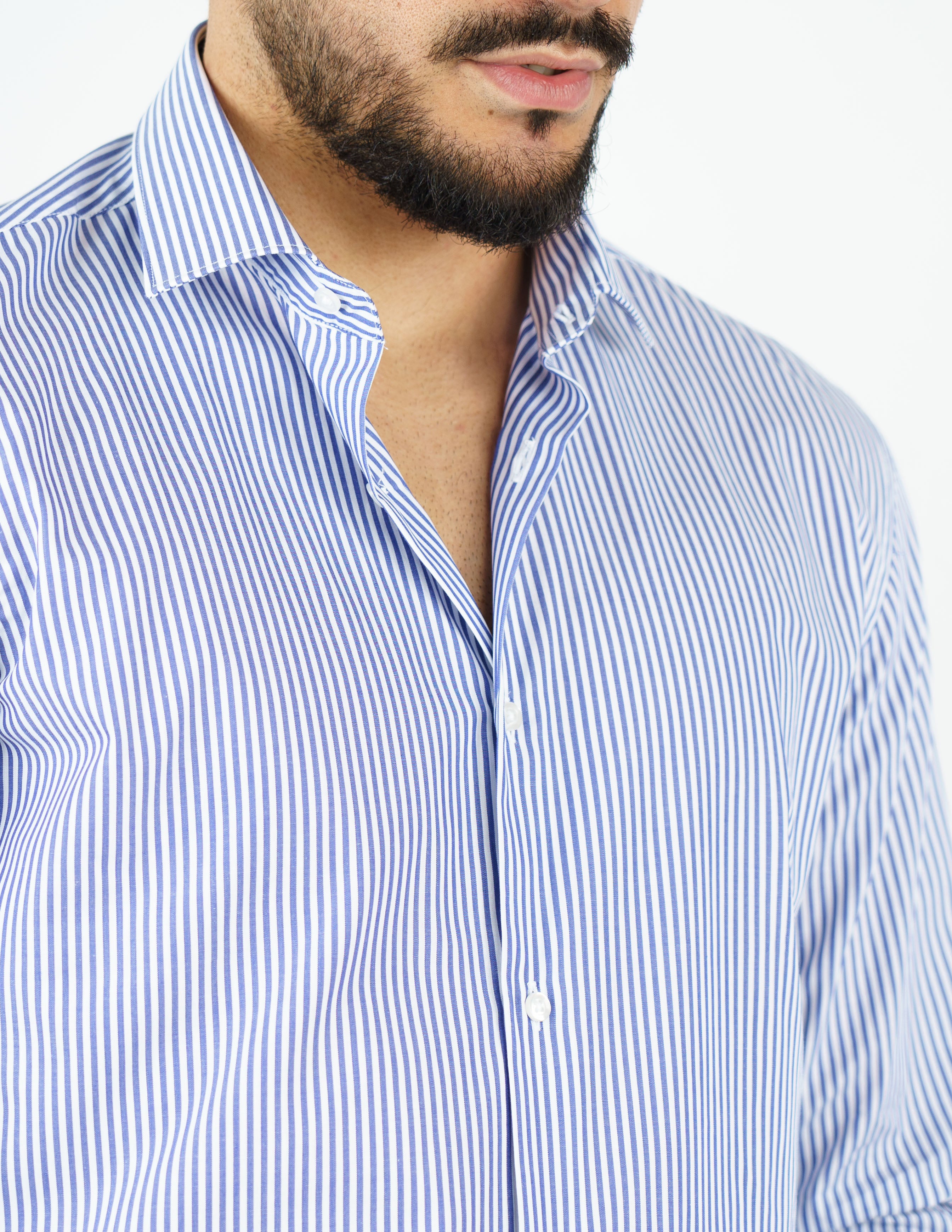 camicia uomo collo francese rigata cotone