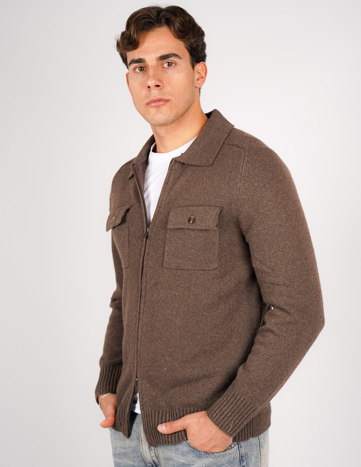 cardigan in maglia con tasche