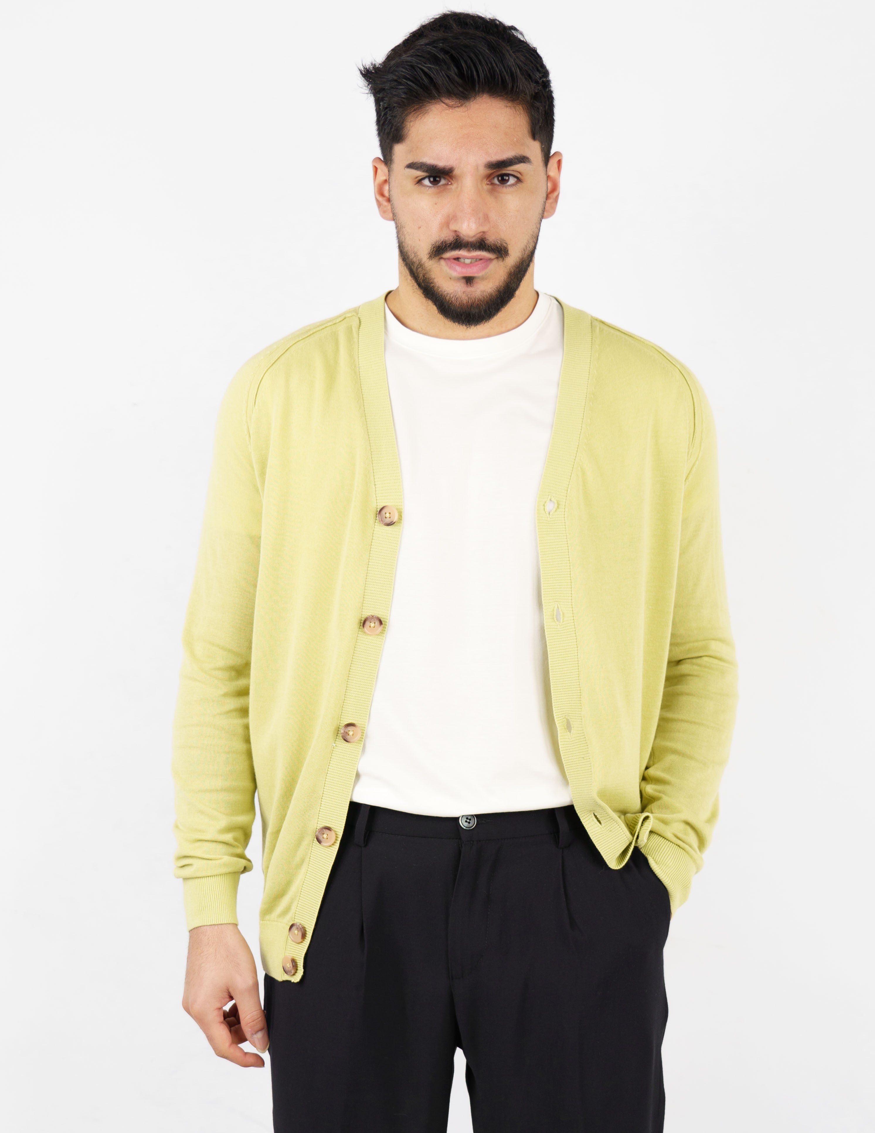cardigan scollo a v in cotone