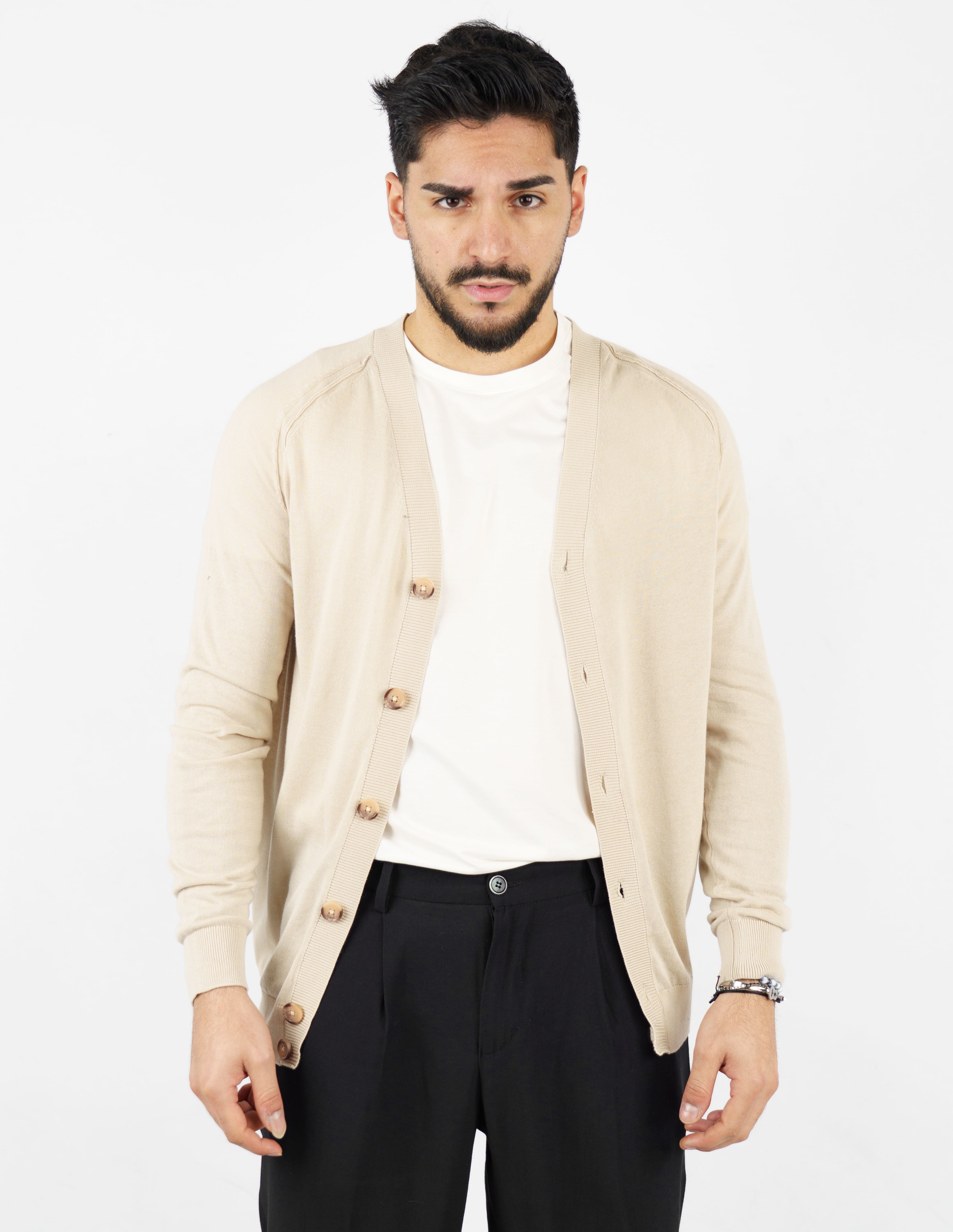 cardigan scollo a v in cotone