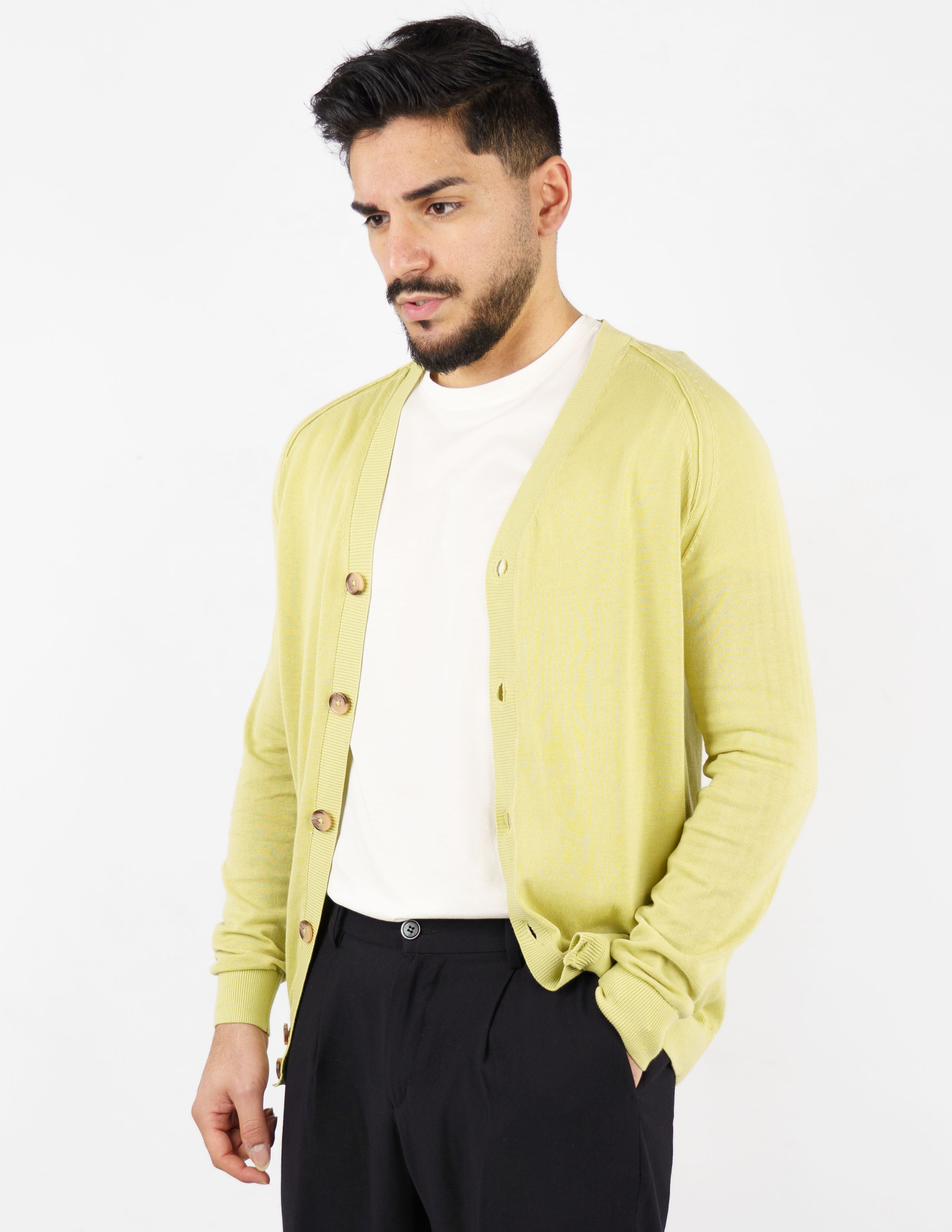 cardigan scollo a v in cotone