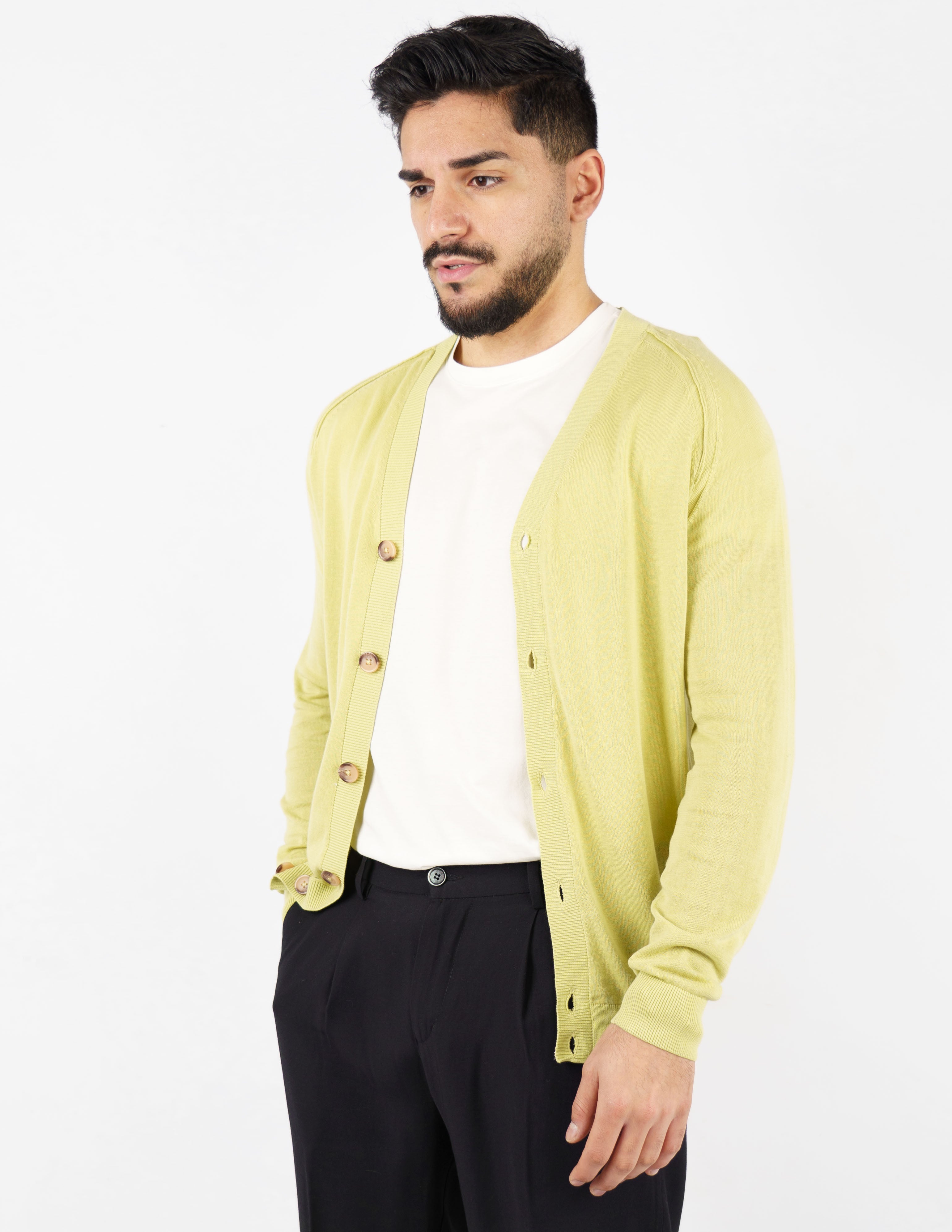 cardigan scollo a v in cotone