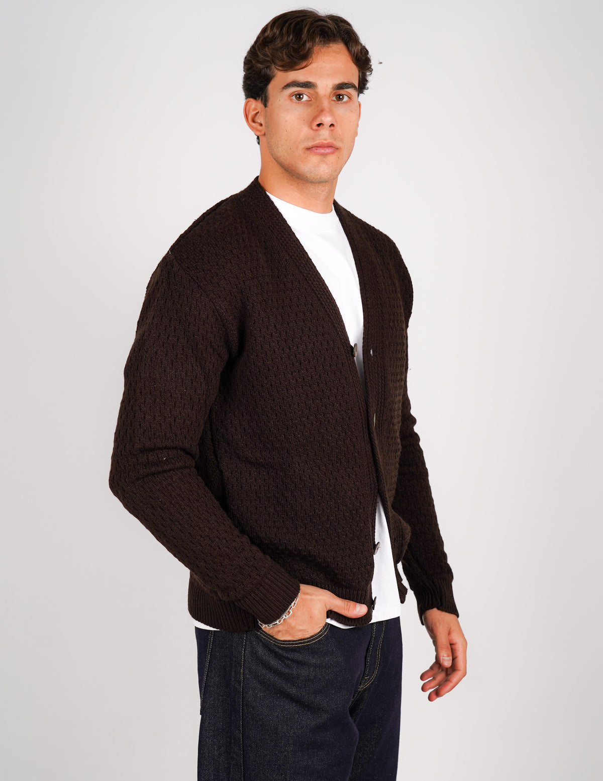 cardigan strutturato tinta unita