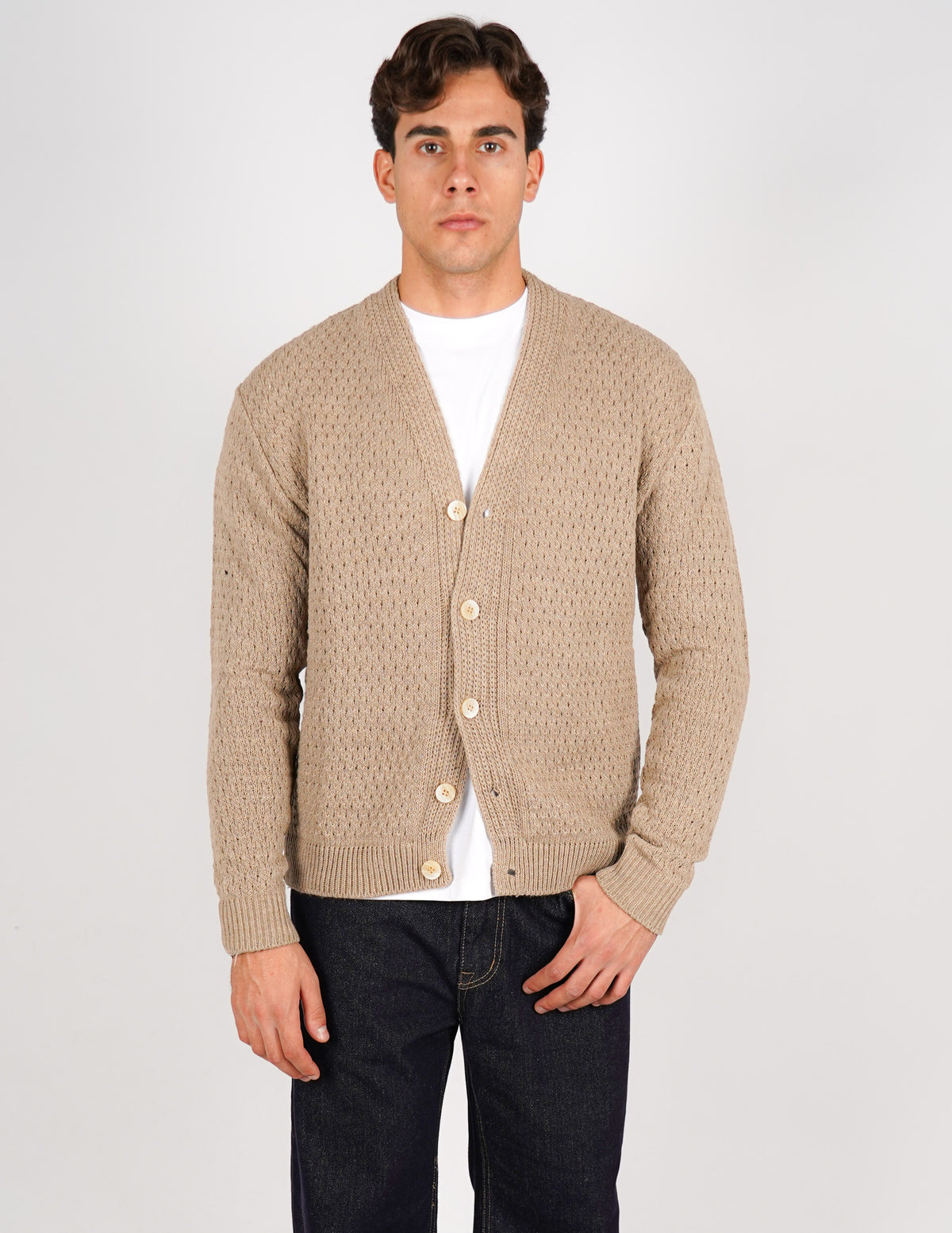 cardigan strutturato tinta unita