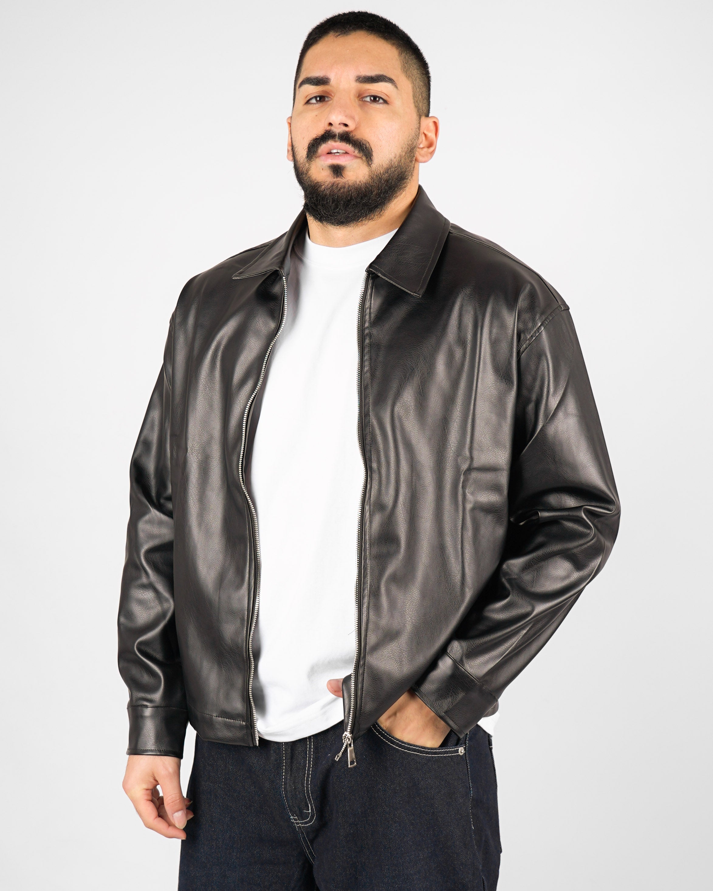 GIUBBINO IN ECOPELLE CON ZIP