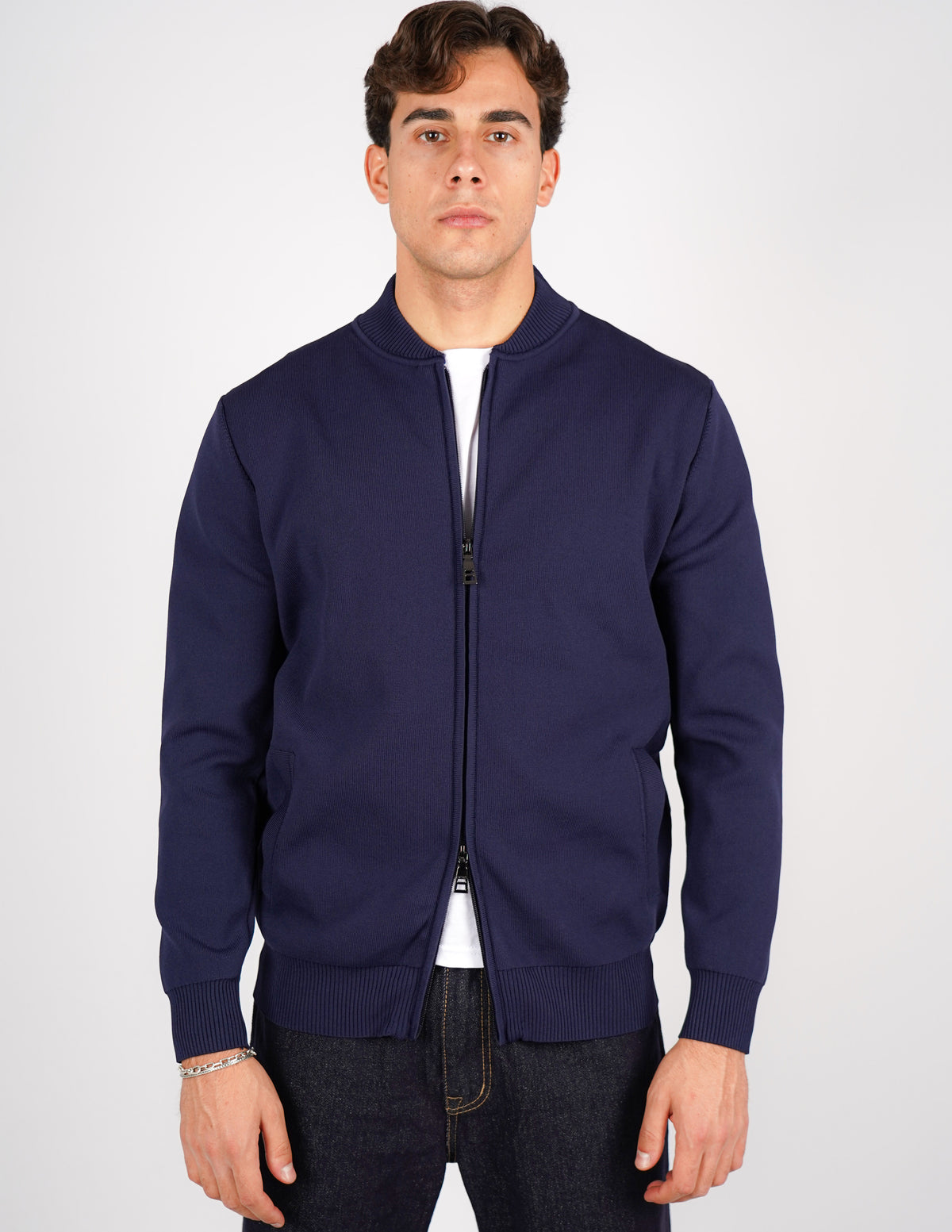 cardigan college con zip antipilling