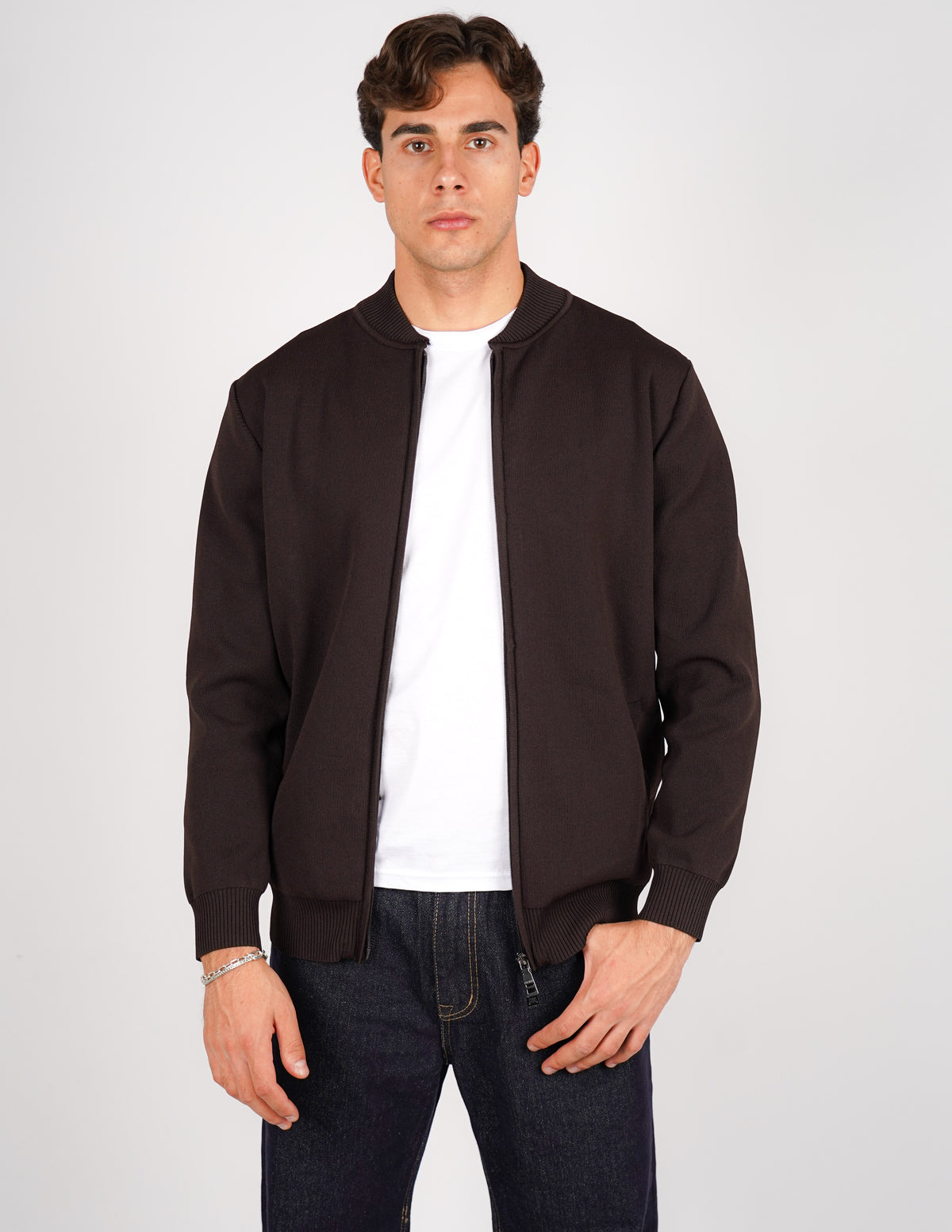 cardigan college con zip antipilling