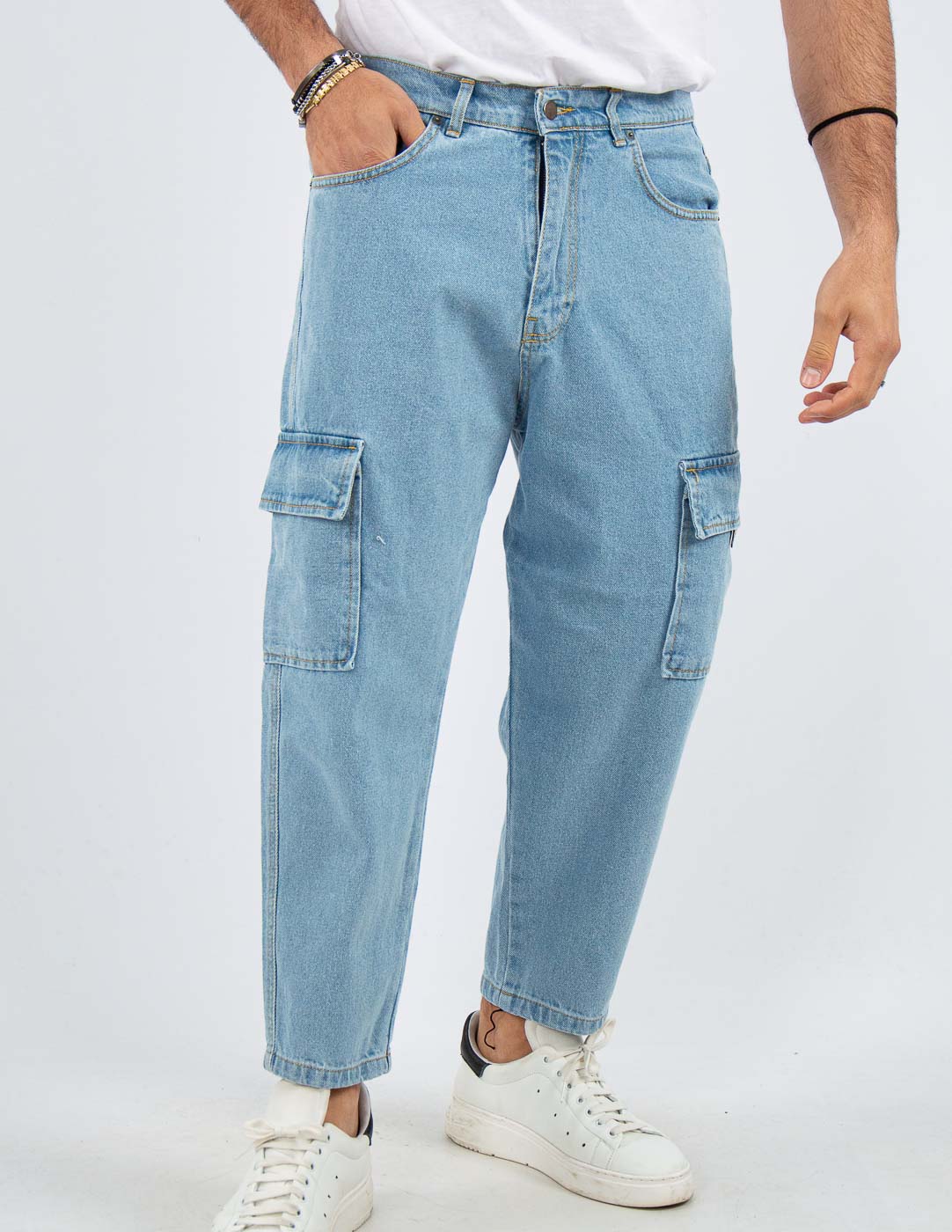 jeans uomo cargo carrot fit
