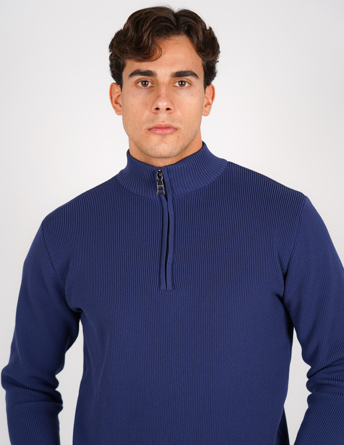 maglione mezza zip over d antipilling