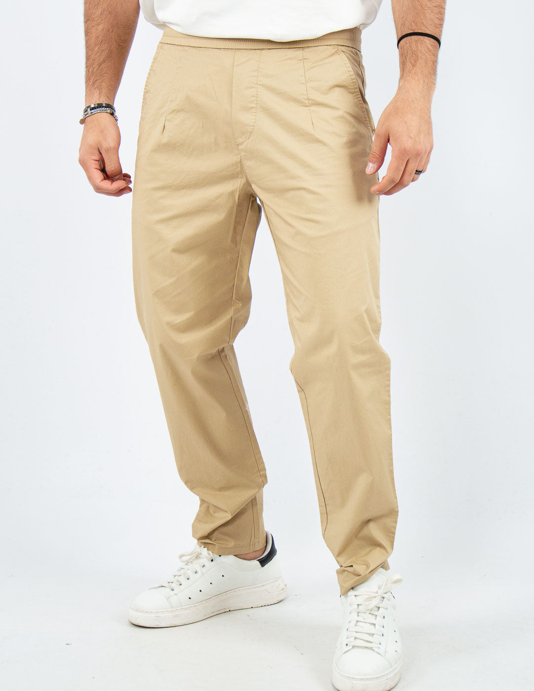 pantalone uomo in cotone con elastico