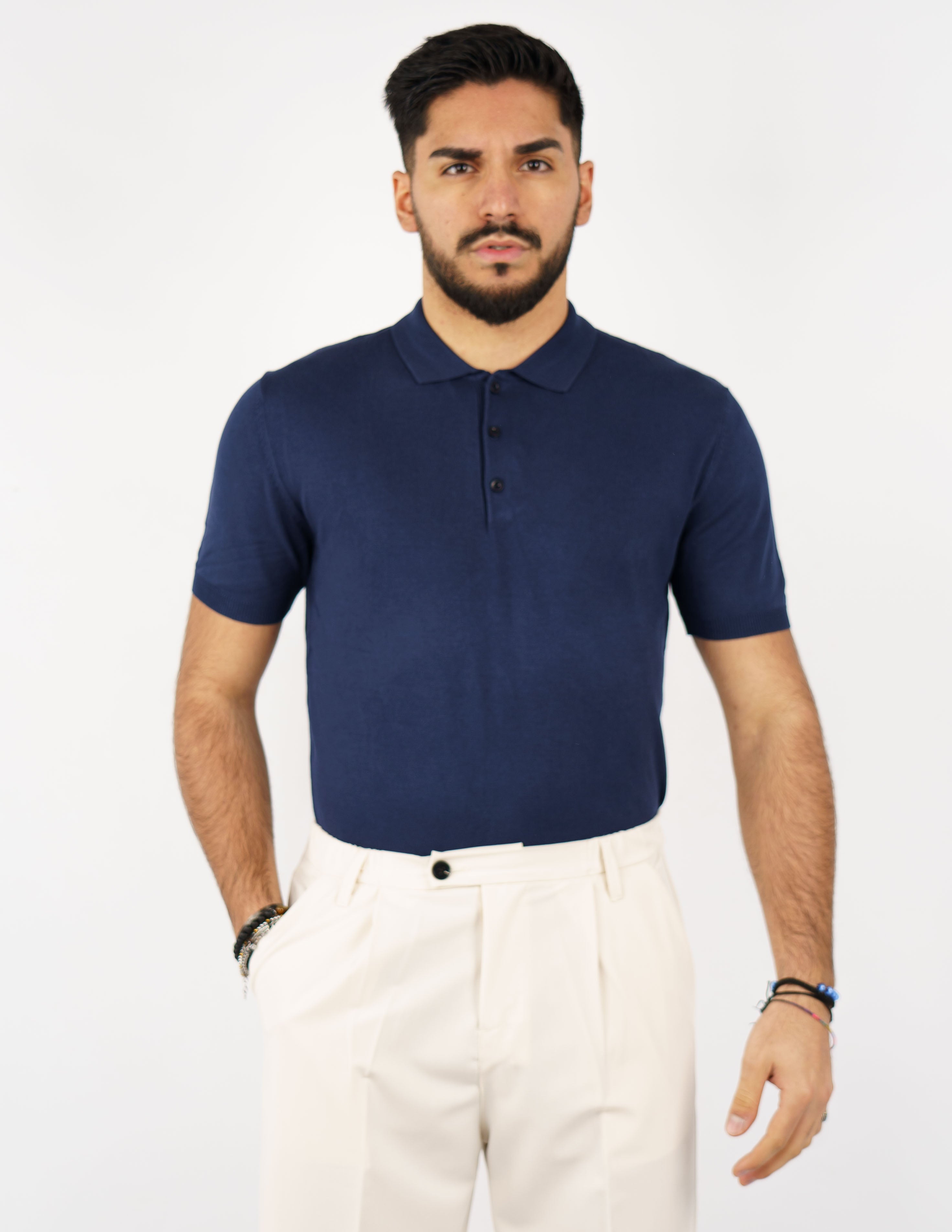 polo manica corta in filo