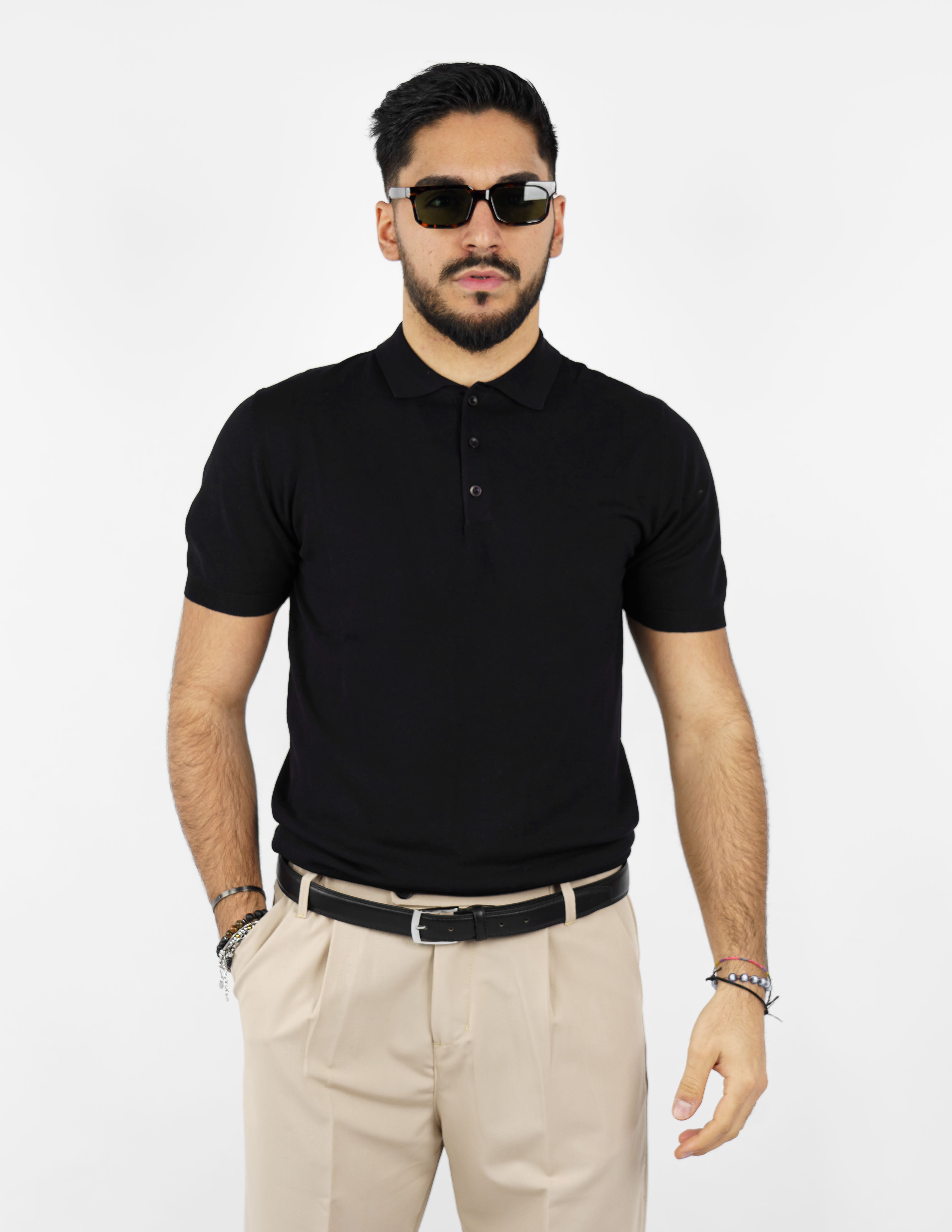 polo manica corta in filo