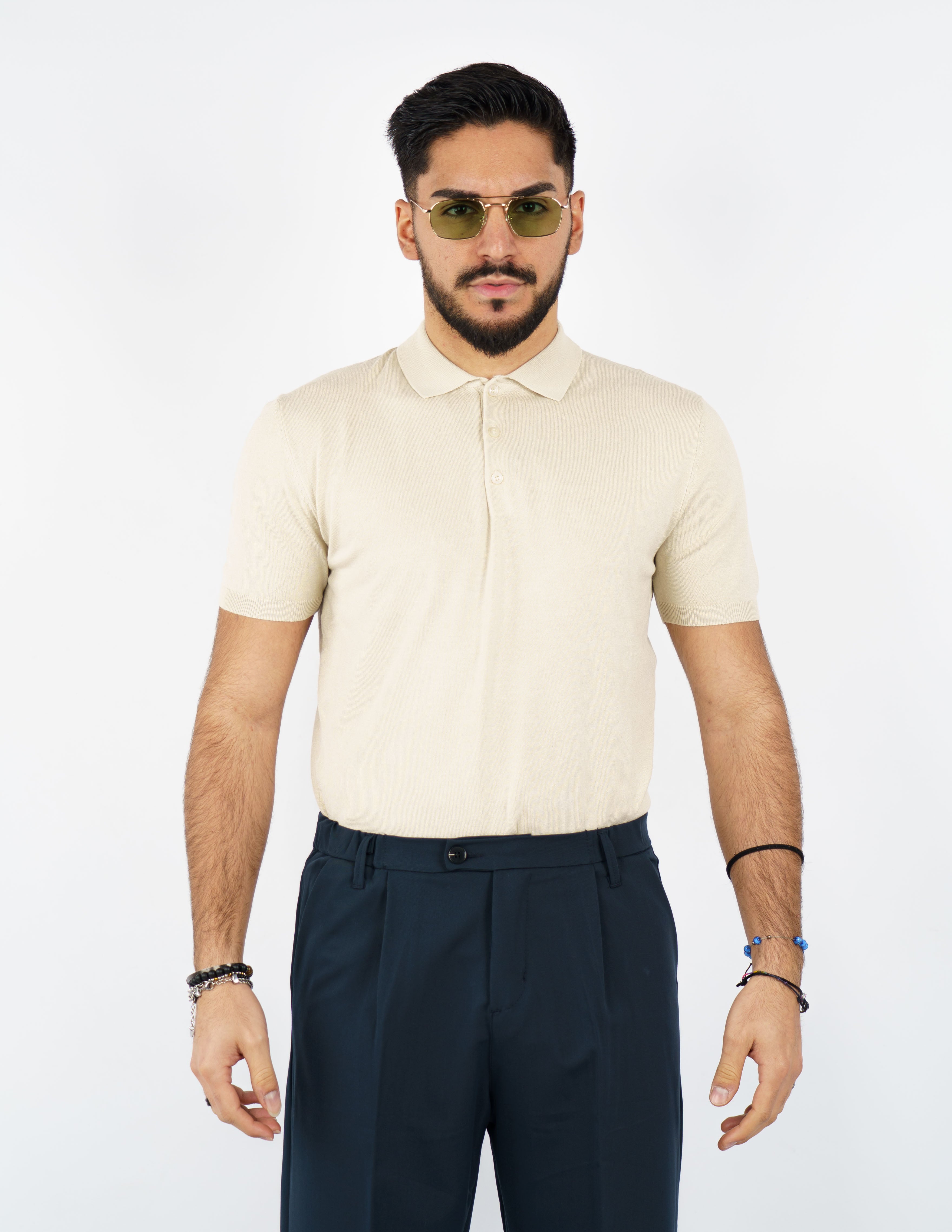 polo manica corta in filo