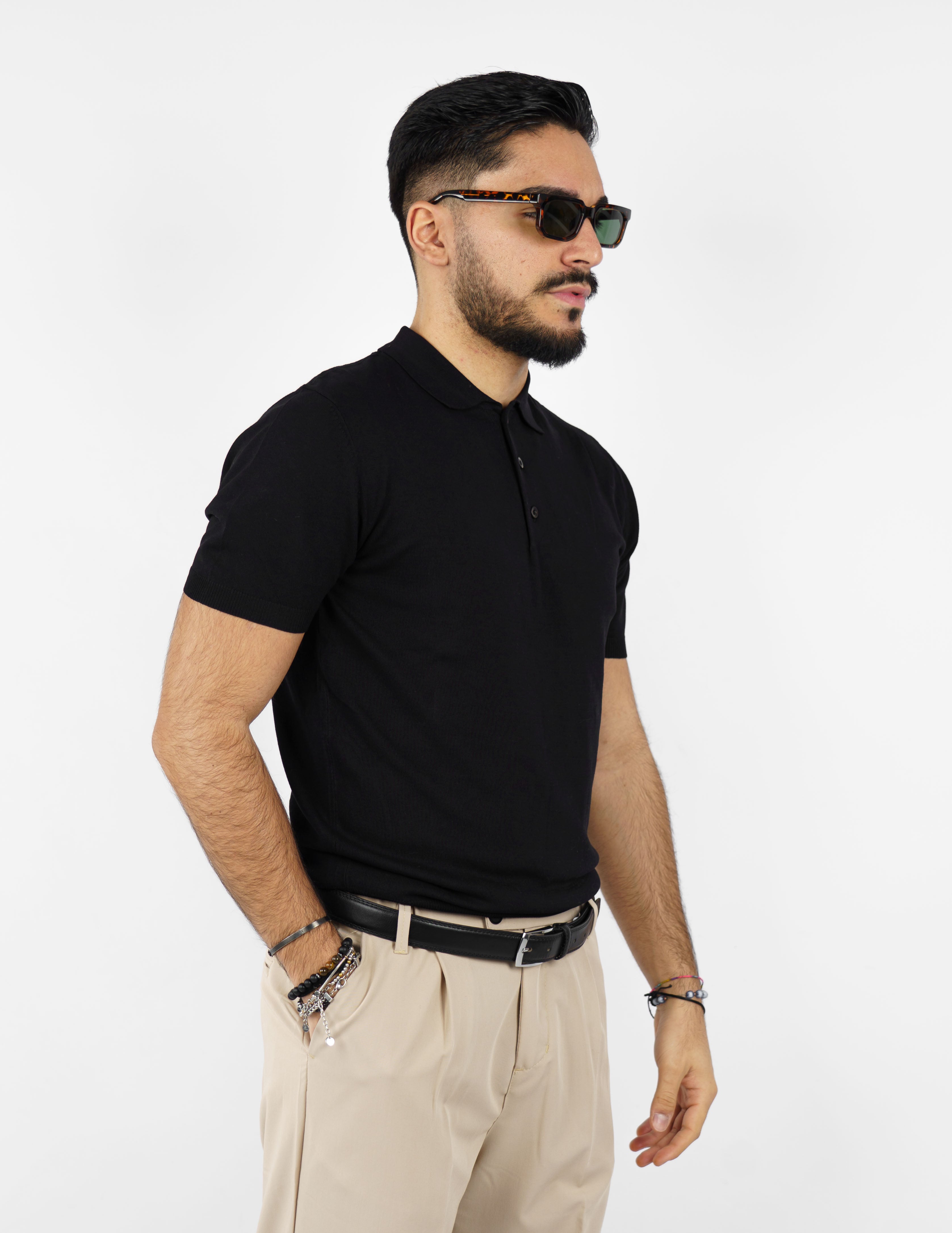 polo manica corta in filo