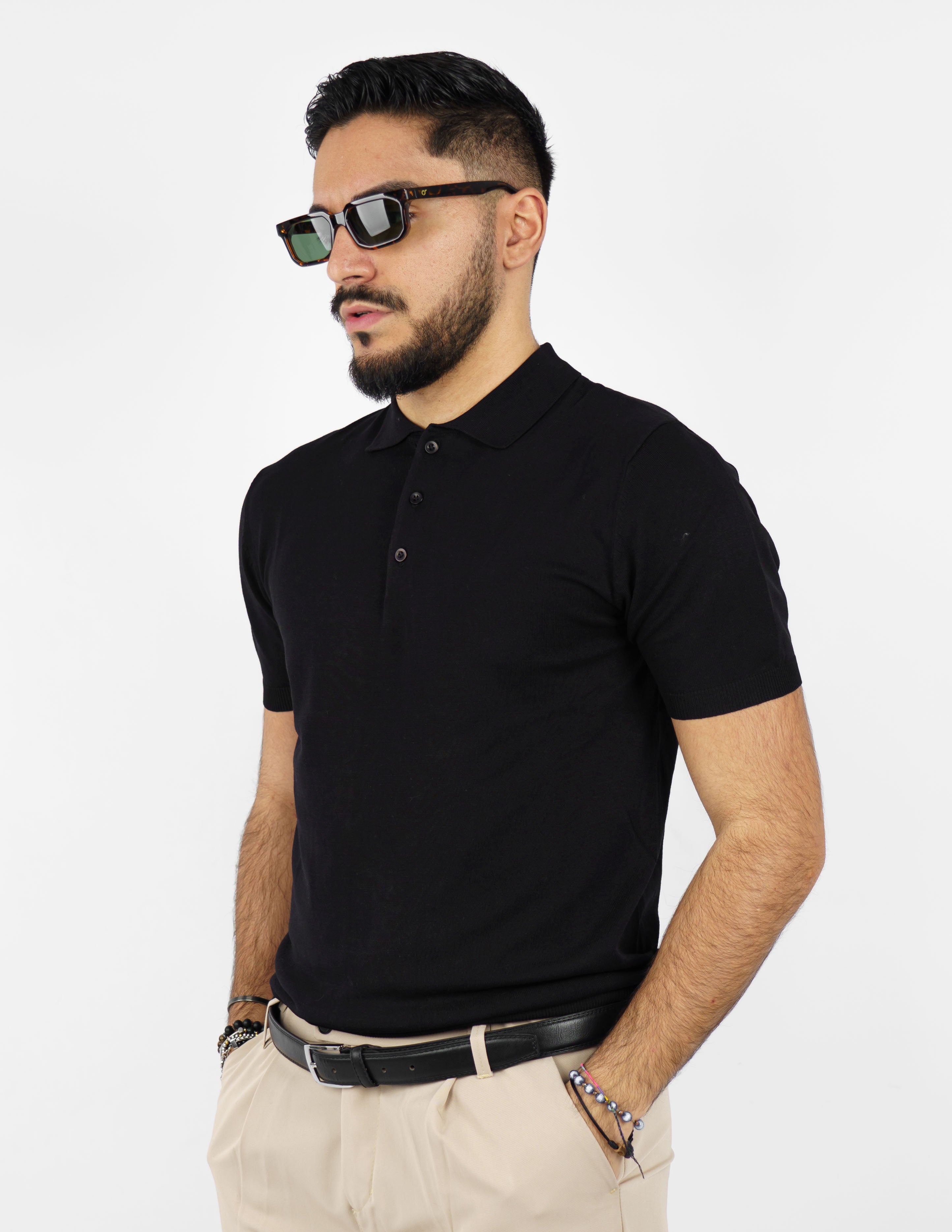 polo manica corta in filo