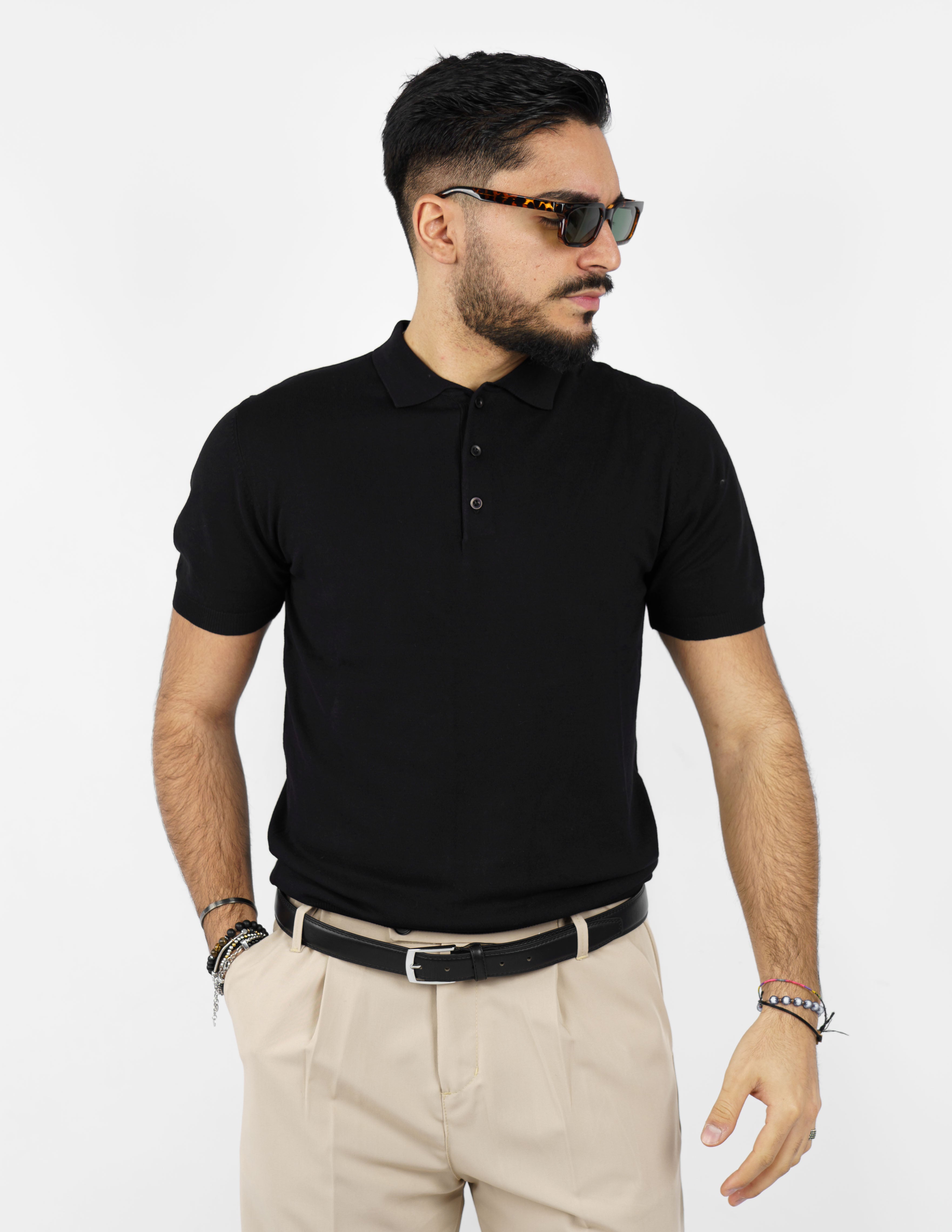 polo manica corta in filo