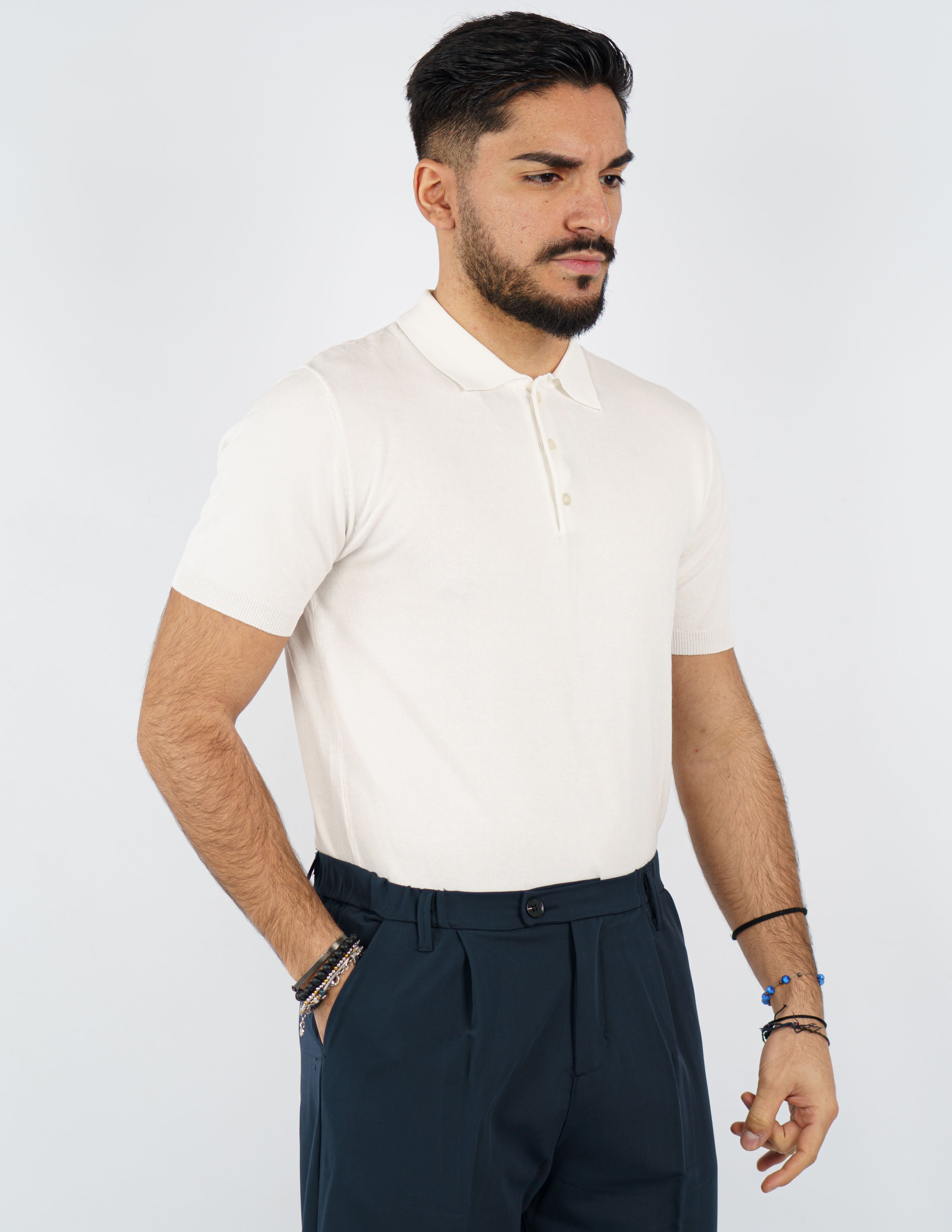 polo manica corta in filo