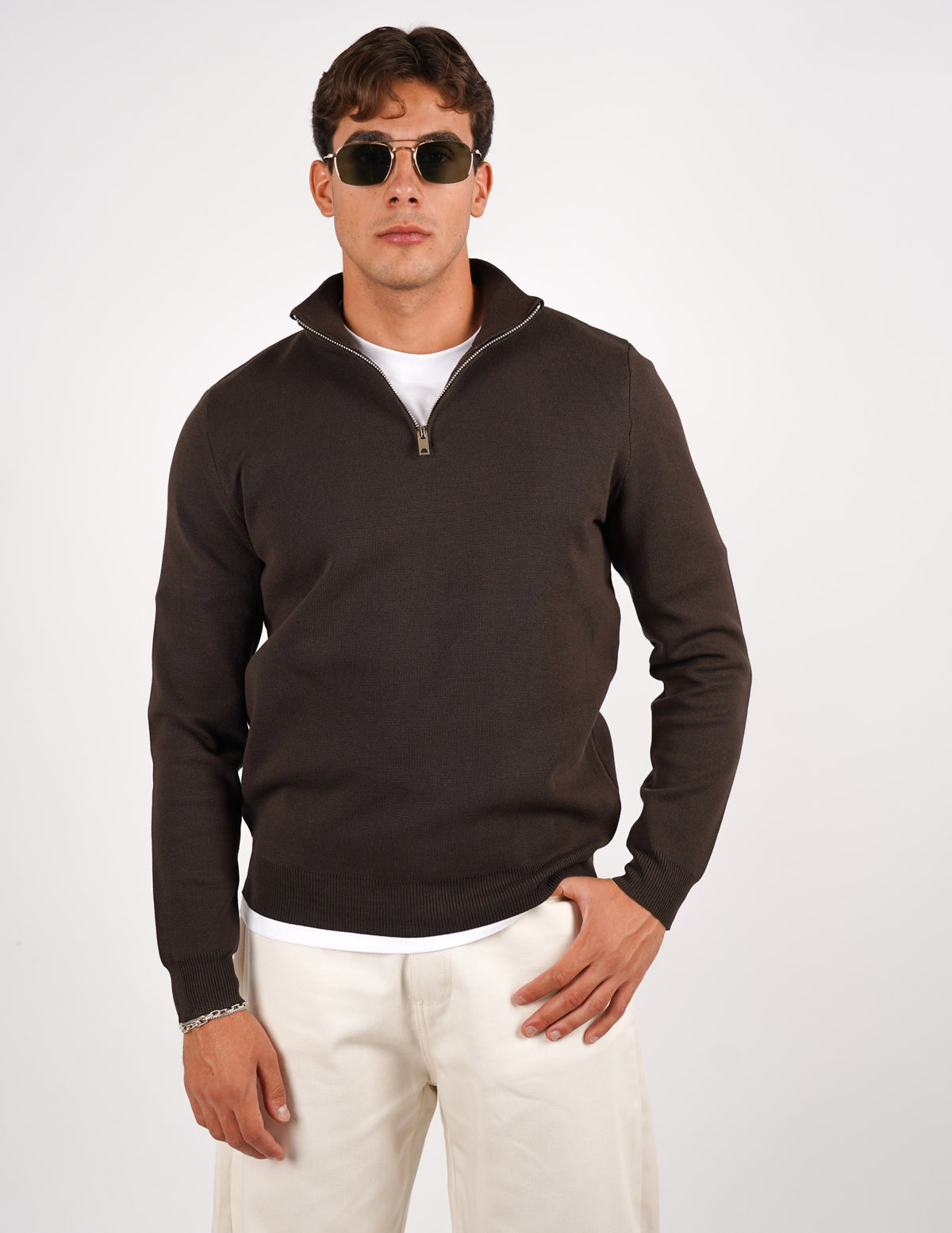 Pullover con mezza cerniera Regular Fit