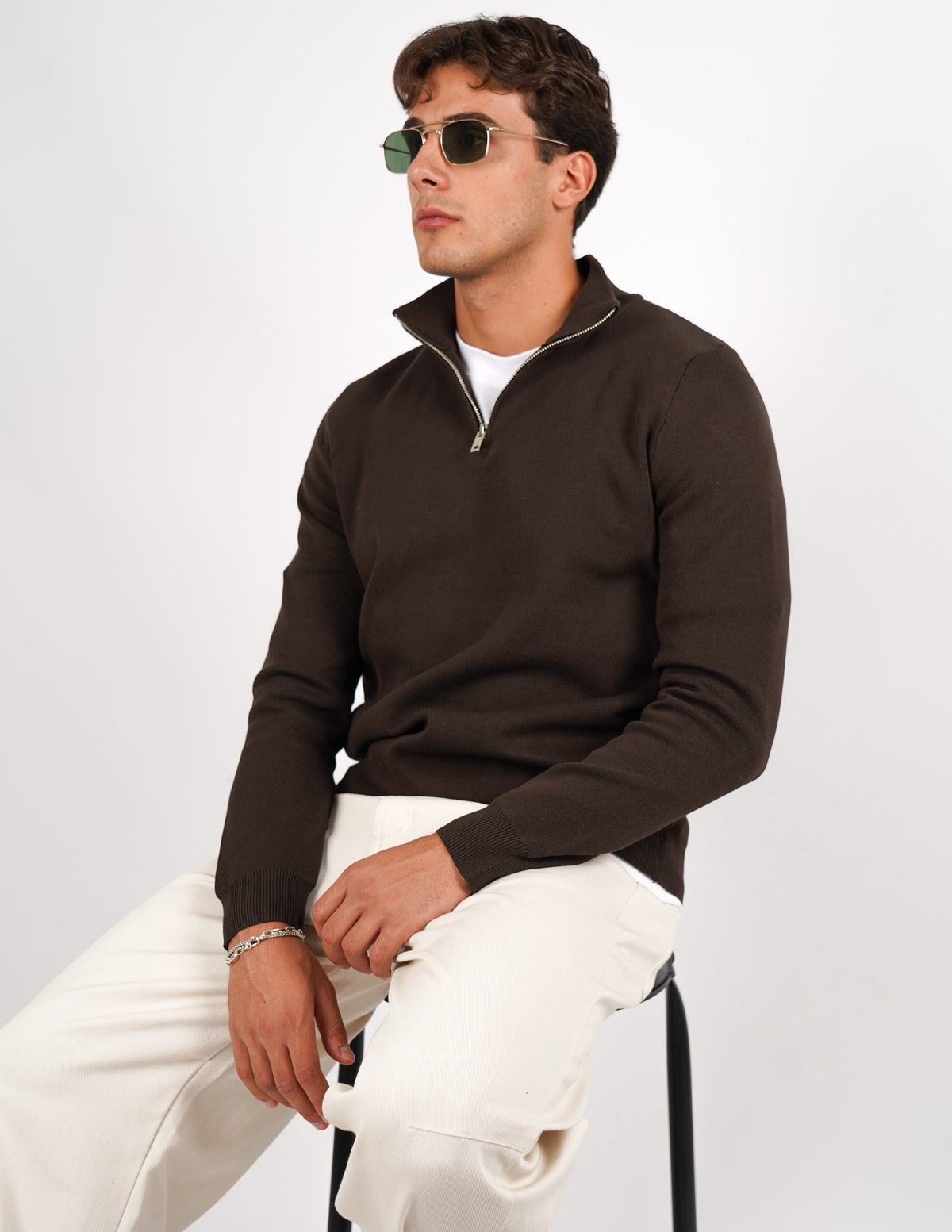 Pullover con mezza cerniera Regular Fit
