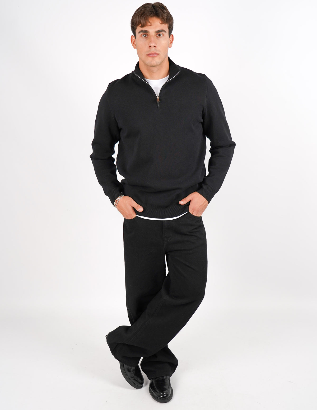 Pullover con mezza cerniera Regular Fit