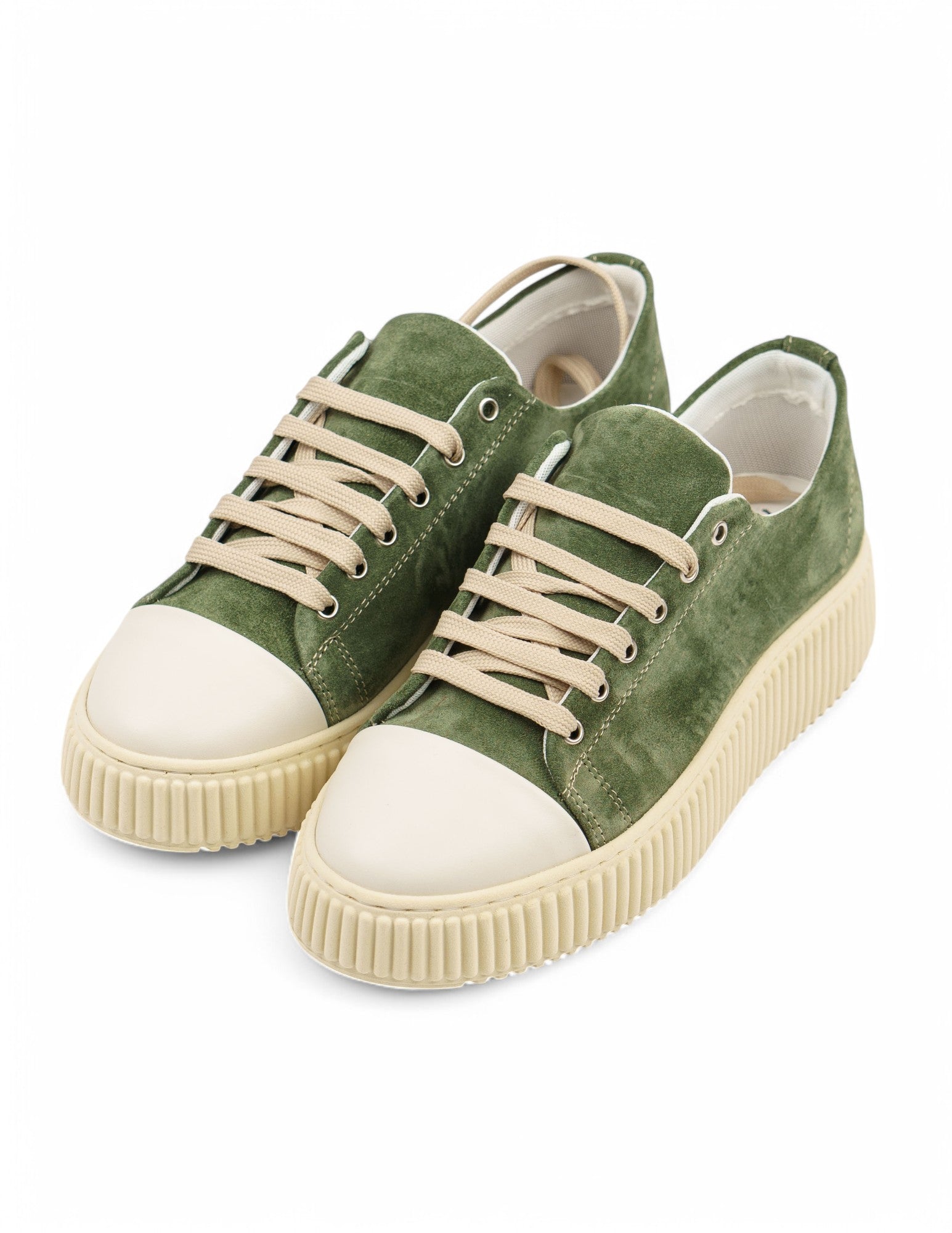 sneakers in pelle con fondo alto