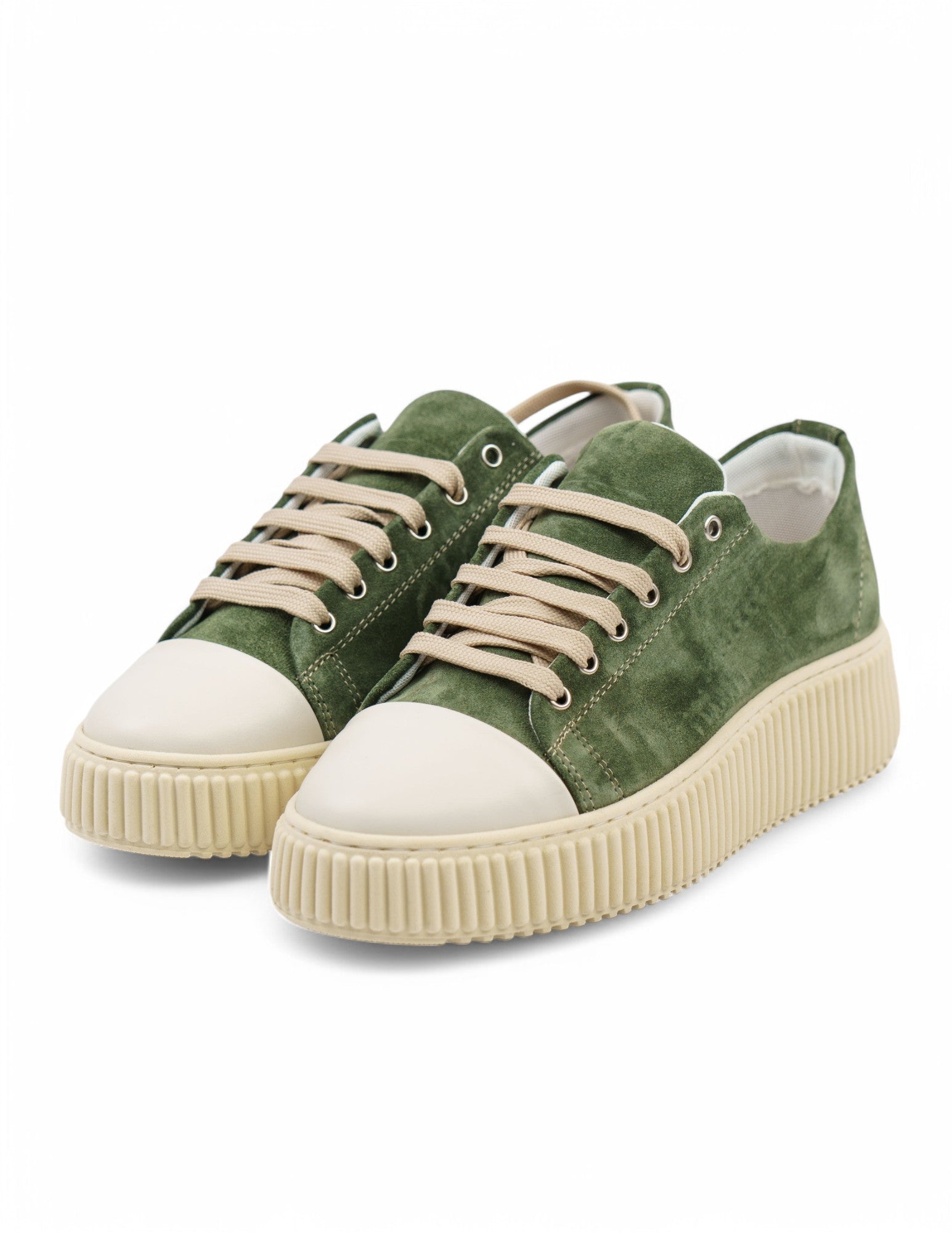 sneakers in pelle con fondo alto