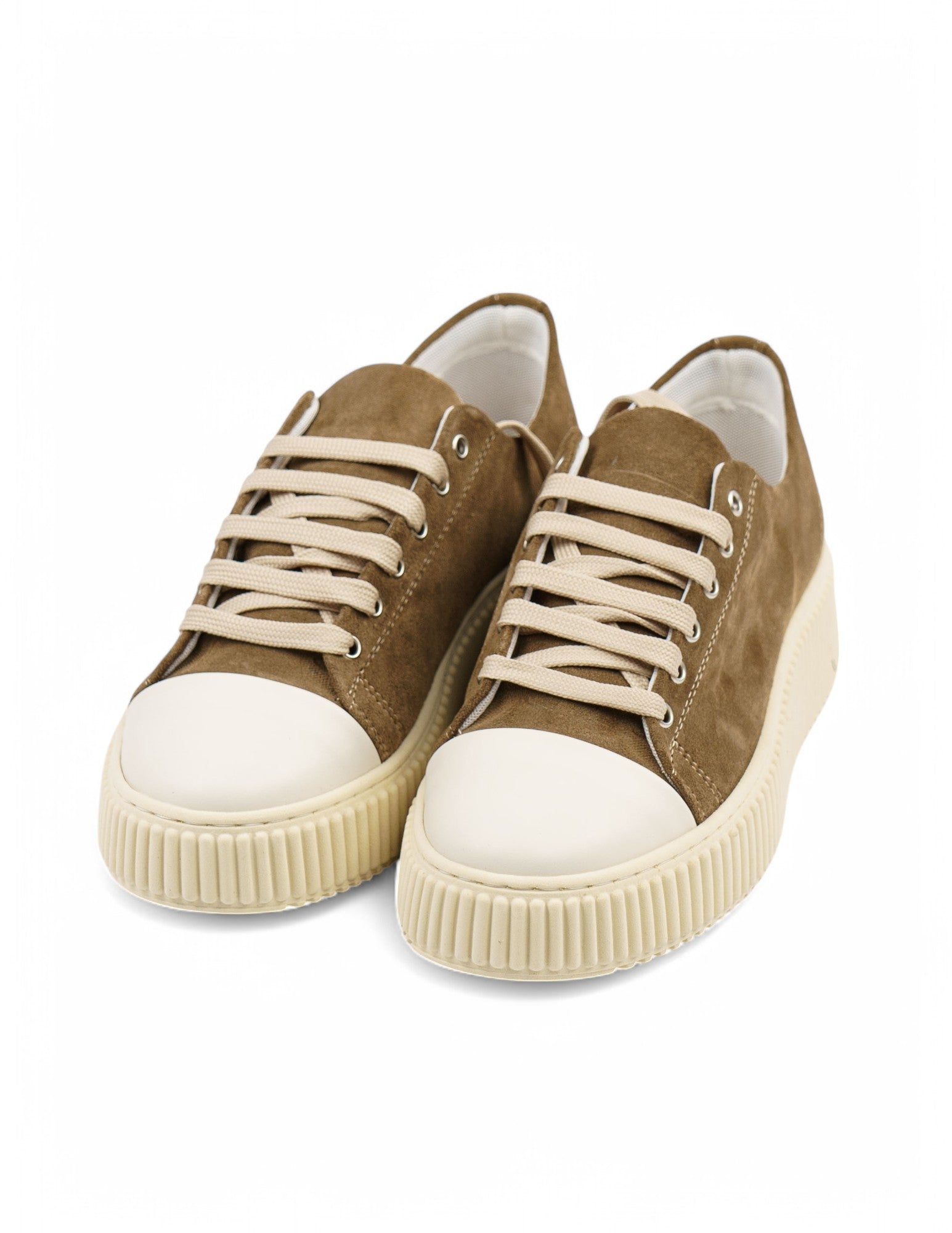 sneakers in pelle con fondo alto