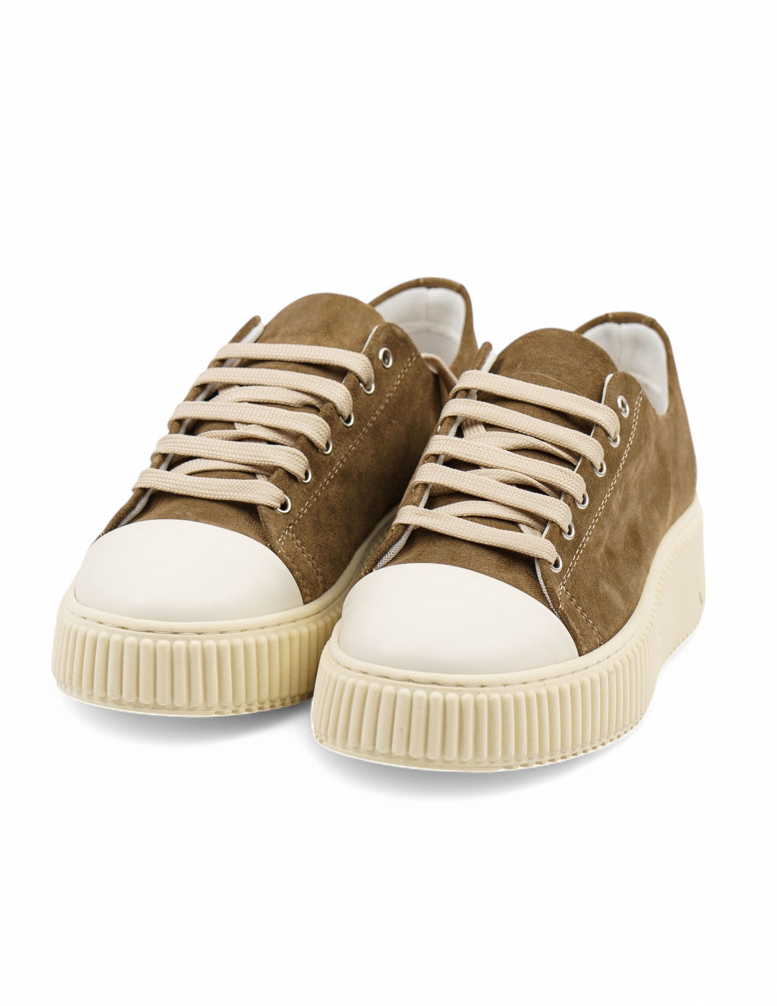 sneakers in pelle con fondo alto