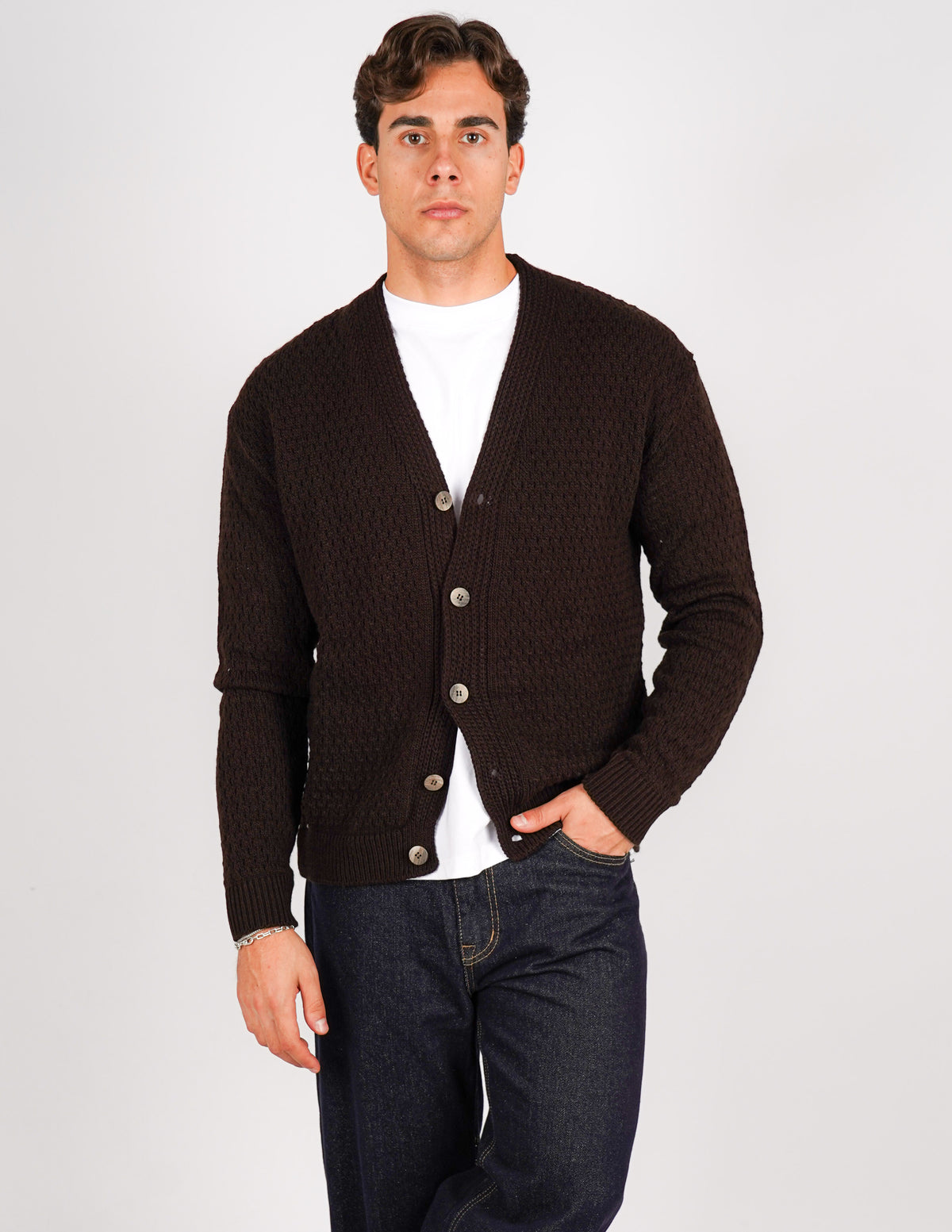cardigan strutturato tinta unita