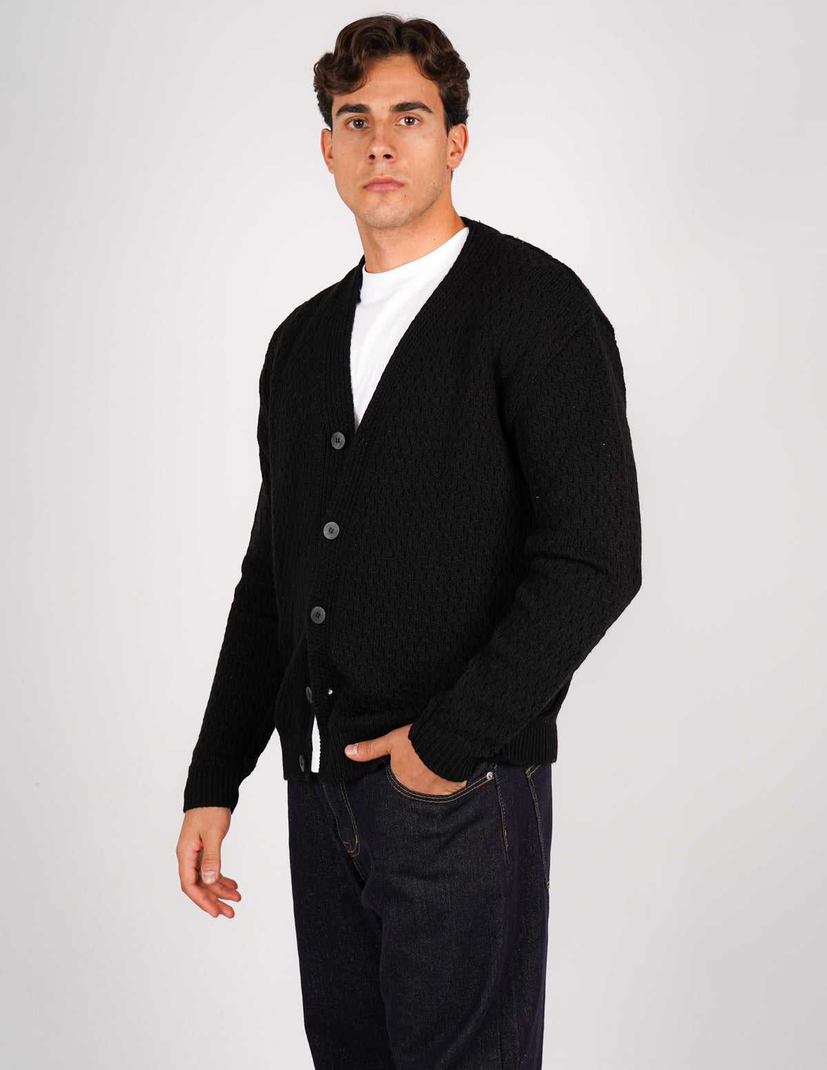 cardigan strutturato tinta unita