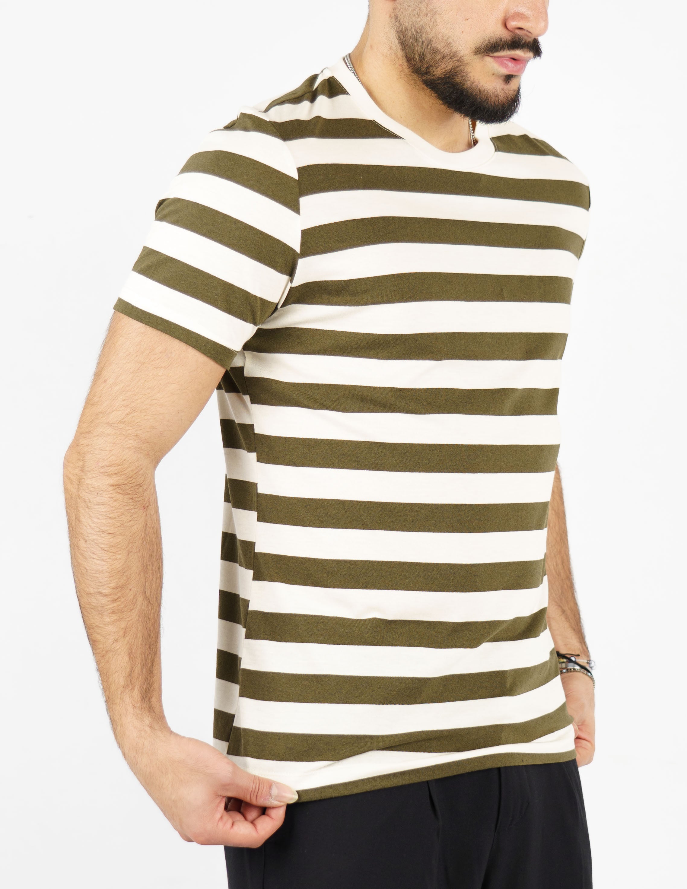 t-shirt cotone rigata