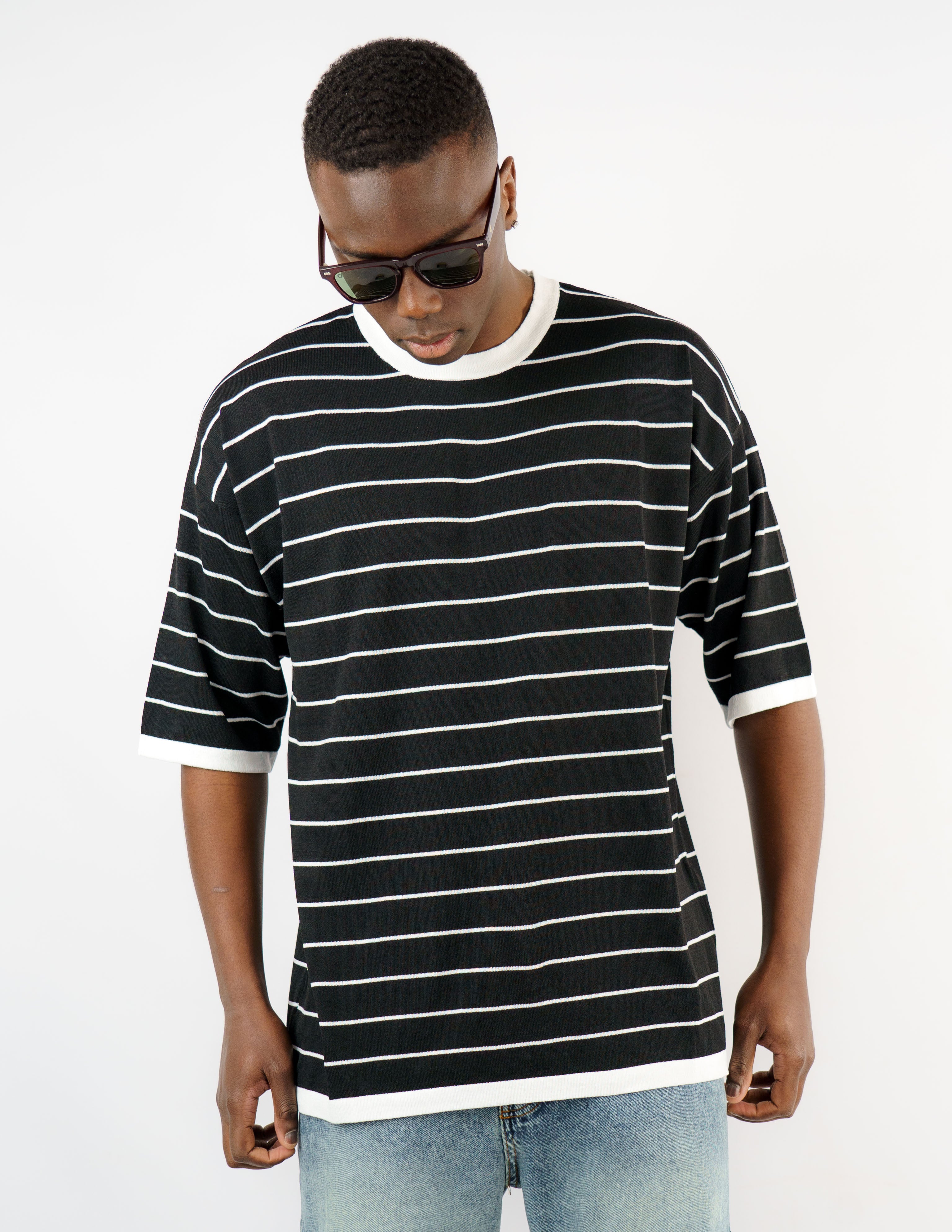 t-shirt girocollo rigata over