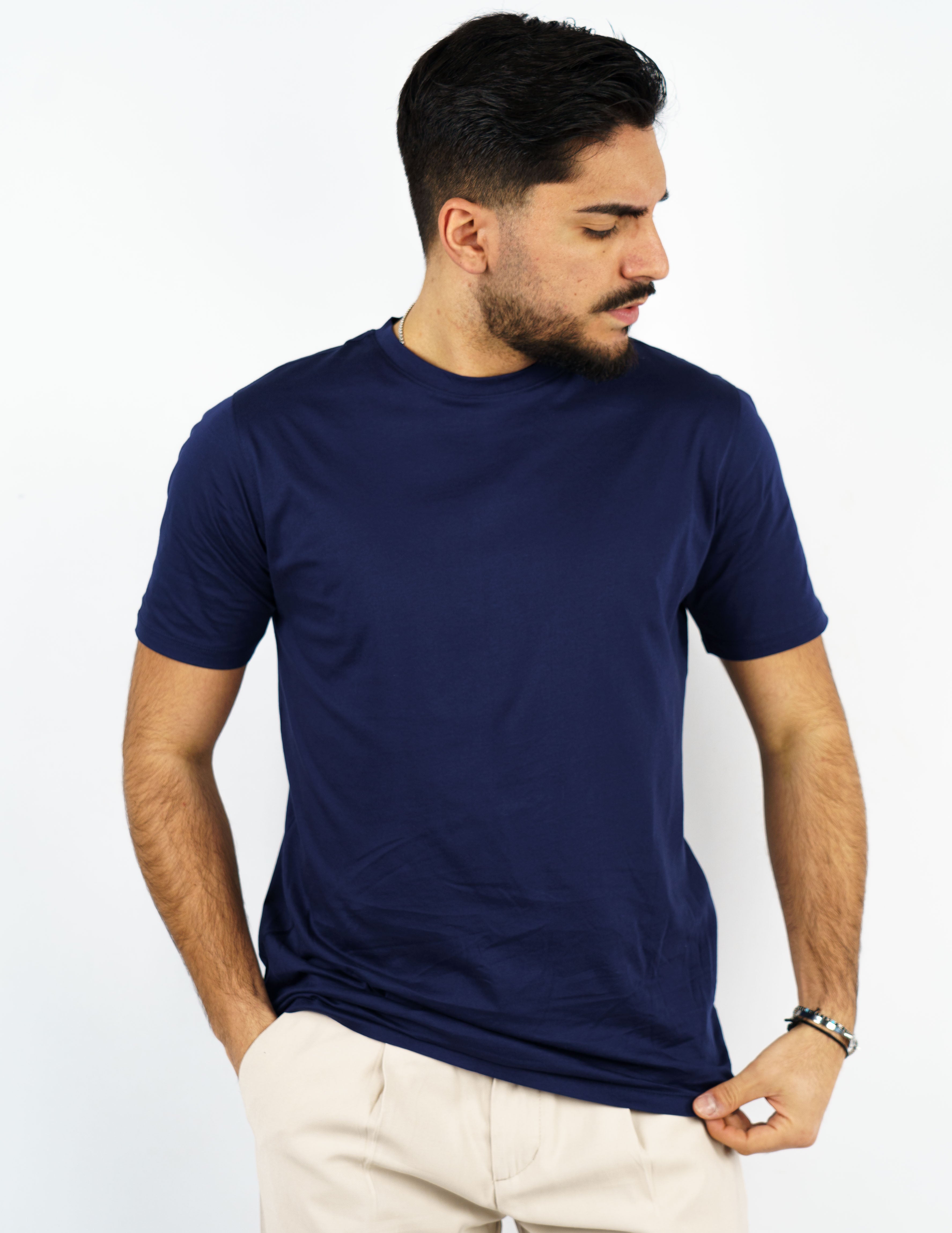 t-shirt in cotone mercerizzato over d