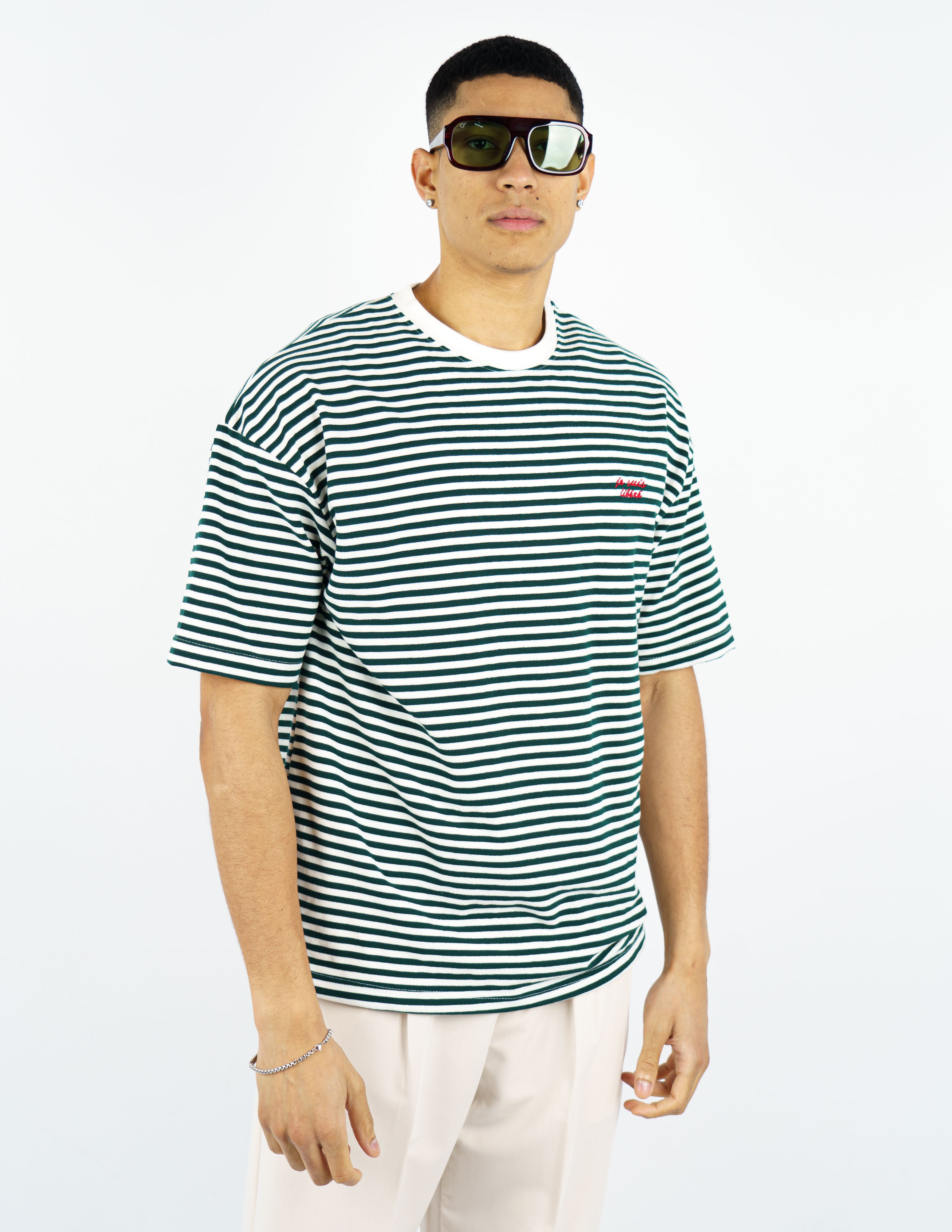 t-shirt semi over con ricamo